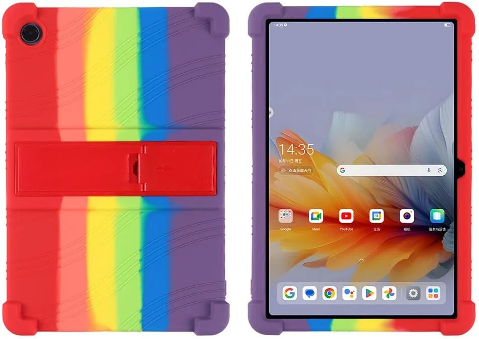 کاور تبلت Gruattreay سازگار با تبلت Lenovo Tab M10 نسل 4 اینچی 10.1 TB311FU [مناسب کودکان] کاور سیلیکونی نرم با گوشه‌های ضخیم و مقاوم در برابر ضربه با استند چند زاویه‌ای (رنگی)