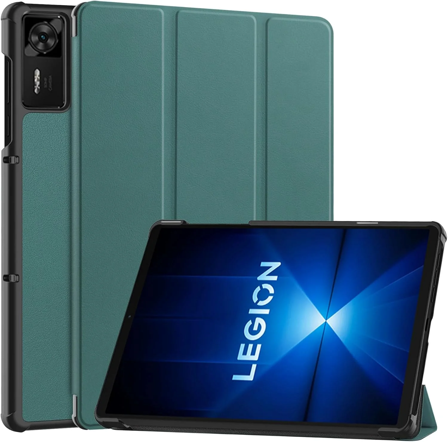 کاور تبلت Gruattreay برای لنوو Legion Y700 Gen 4 (2025) 8.8 اینچ TB322FC، کاور محافظ سبک وزن سه تایی از جنس چرم PU با قابلیت استند و محافظت در برابر ضربه و عملکرد بیدار/خواب خودکار (سبز)