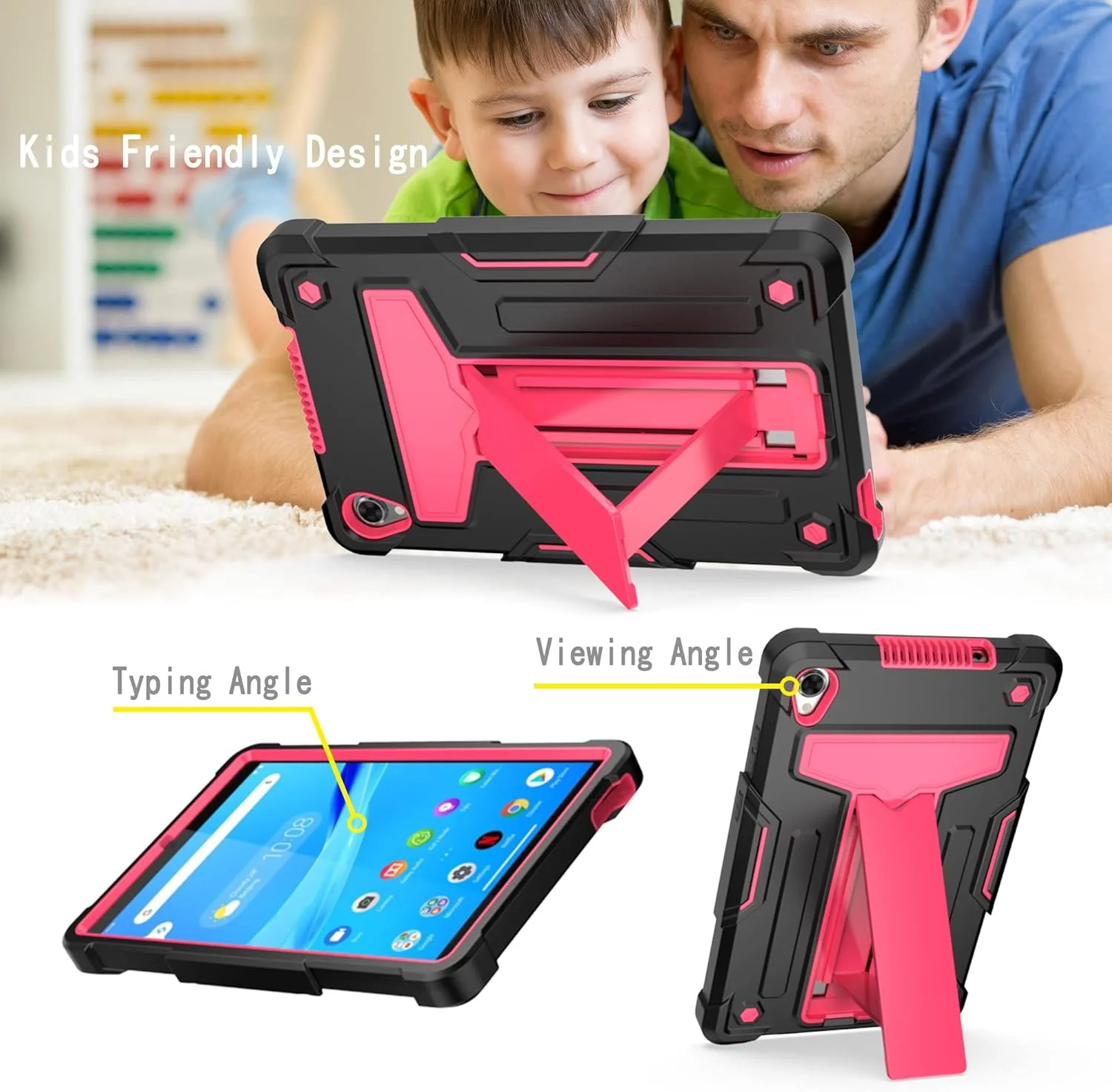 کیف تبلت مسافرتی سازگار با Lenovo Tab M8 TB-8505 /TB-8705 (8.0 اینچ) با پایه، کیف هیبریدی کامل سه لایه، مقاوم در برابر ضربه و محافظت در برابر سقوط کیف تبلت مسافرتی سازگار با Lenovo Tab M8 TB-8505 /TB-8705 (8.0 اینچ) با پایه، کیف هیبریدی کامل سه لایه، مقاوم در برابر ضربه و محافظت در برابر سقوط