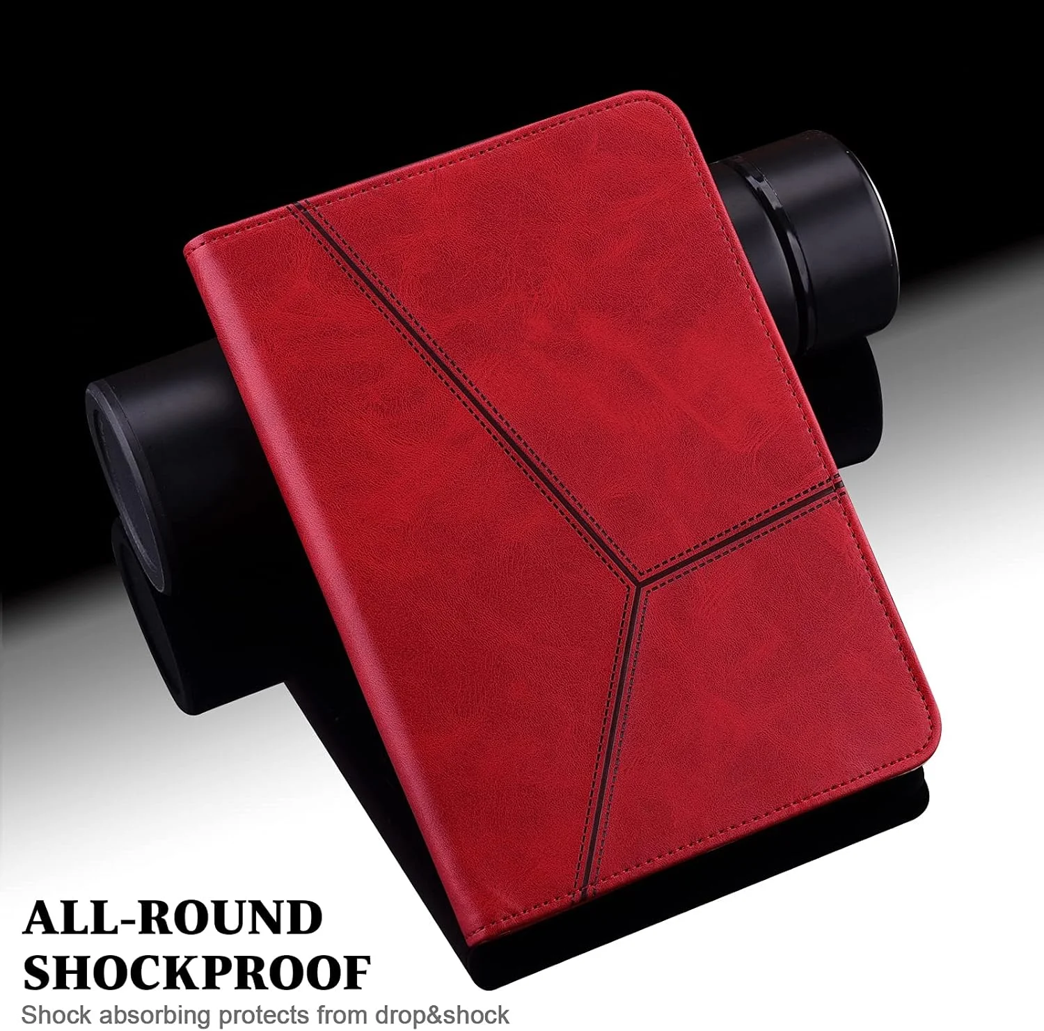 کیف محافظ تبلت لنوو تب P12 سایز 12.7 اینچ مدل 2023 به همراه جای قلم و زوایای دید چندگانه، روکش چرمی PU مناسب برای تبلت لنوو تب P12 - قرمز