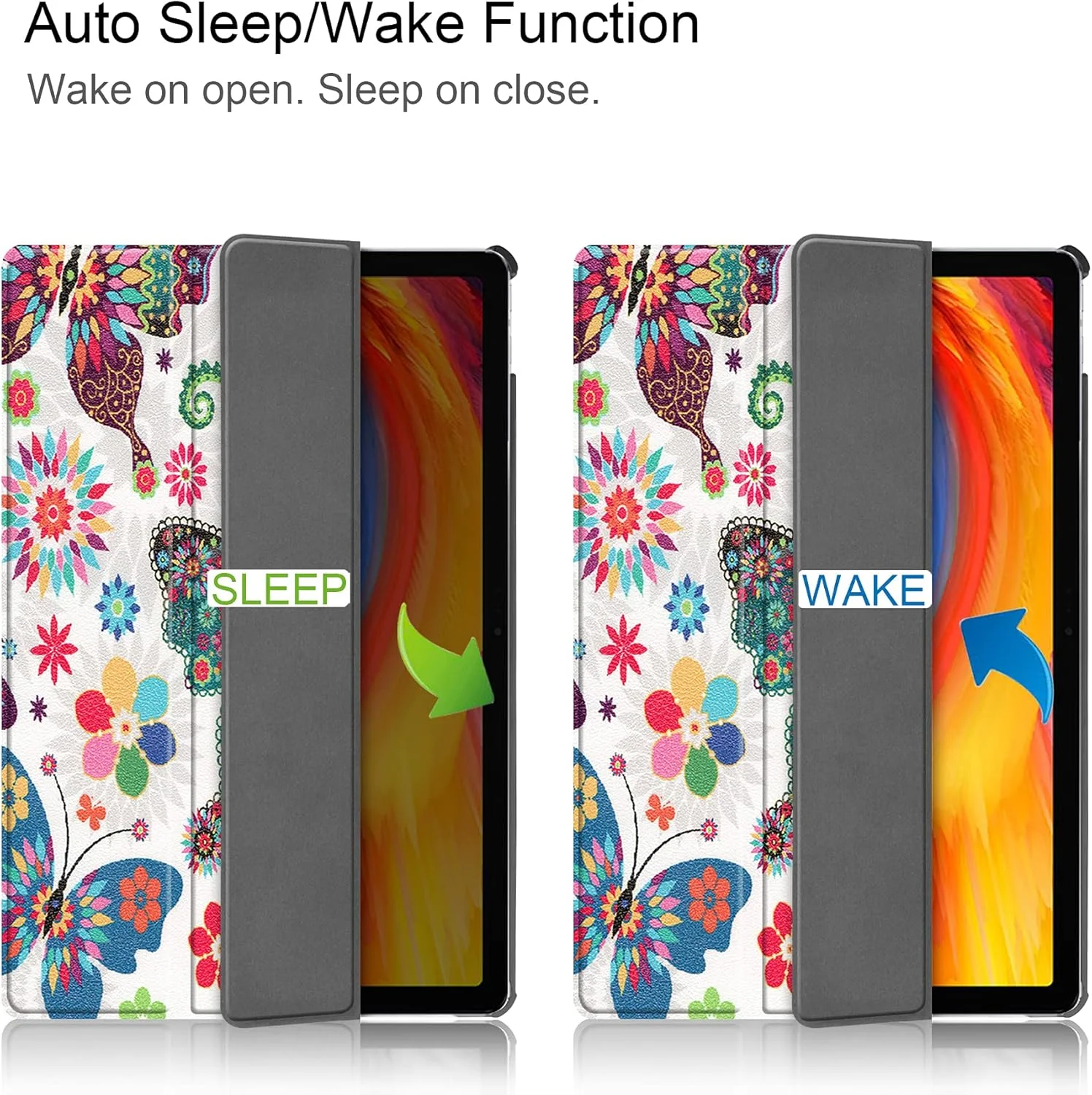 کیف تبلت RanTuo برای Lenovo Pad Plus 11 2021، چرم PU، سبک و نازک، ضد آب، ضد گرد و غبار، قاب محافظ ضد افتادن برای Lenovo Pad Plus 11 2021. (پروانه)