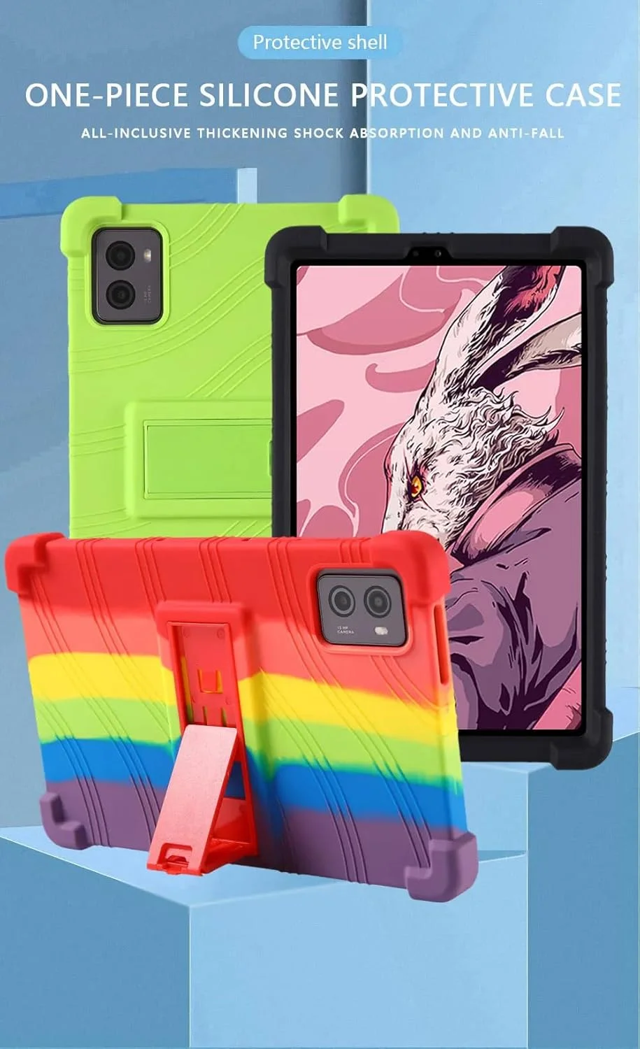 کاور تبلت گرواتری مناسب برای تبلت لنوو لیجن Y700 نسل 4 (2025) 8.8 اینچ TB322FC، [مناسب کودکان] با گوشه‌های ضخیم سیلیکونی نرم، ضد ضربه به همراه استند چند زاویه‌ای (آبی)