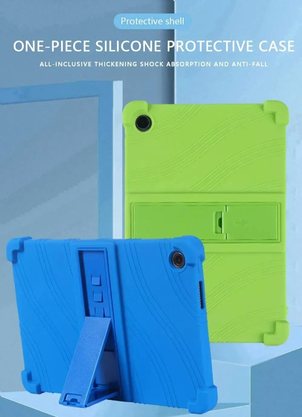 کاور تبلت گرواتری مناسب برای تبلت لنوو تب K10 نسل 2 (2025) 10.1 اینچی مدل TB311FU [مناسب کودکان] کاور سیلیکونی نرم با گوشه‌های ضخیم و مقاوم در برابر ضربه به همراه استند چند زاویه‌ای (رنگی)