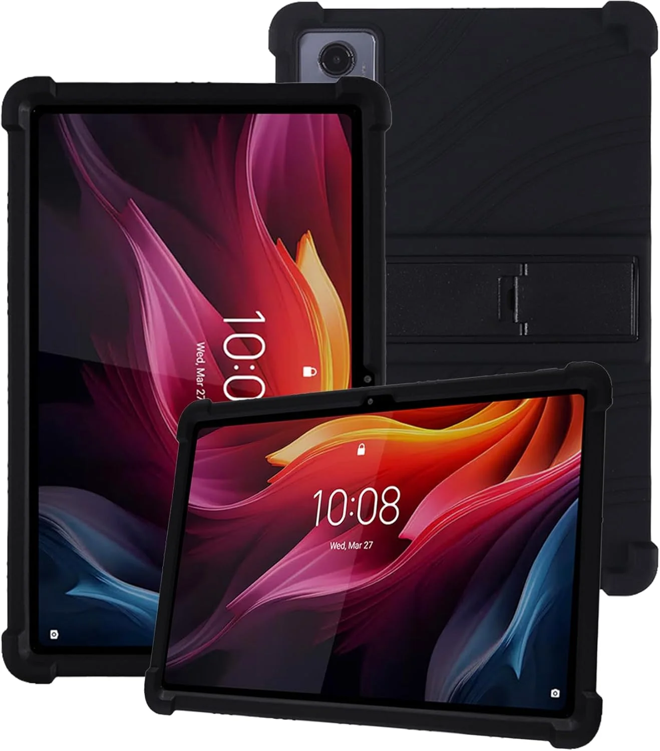 کاور سیلیکونی تبلت لنوو K11 Plus با اندازه 11.45 اینچ مدل TB352FU، پوشش کامل، ضد ضربه، ضد خش، دارای استند قابل تنظیم و محافظت از دوربین، مشکی کاور سیلیکونی تبلت لنوو K11 Plus با اندازه 11.45 اینچ مدل TB352FU، پوشش کامل، ضد ضربه، ضد خش، دارای استند قابل تنظیم و محافظت از دوربین، مشکی