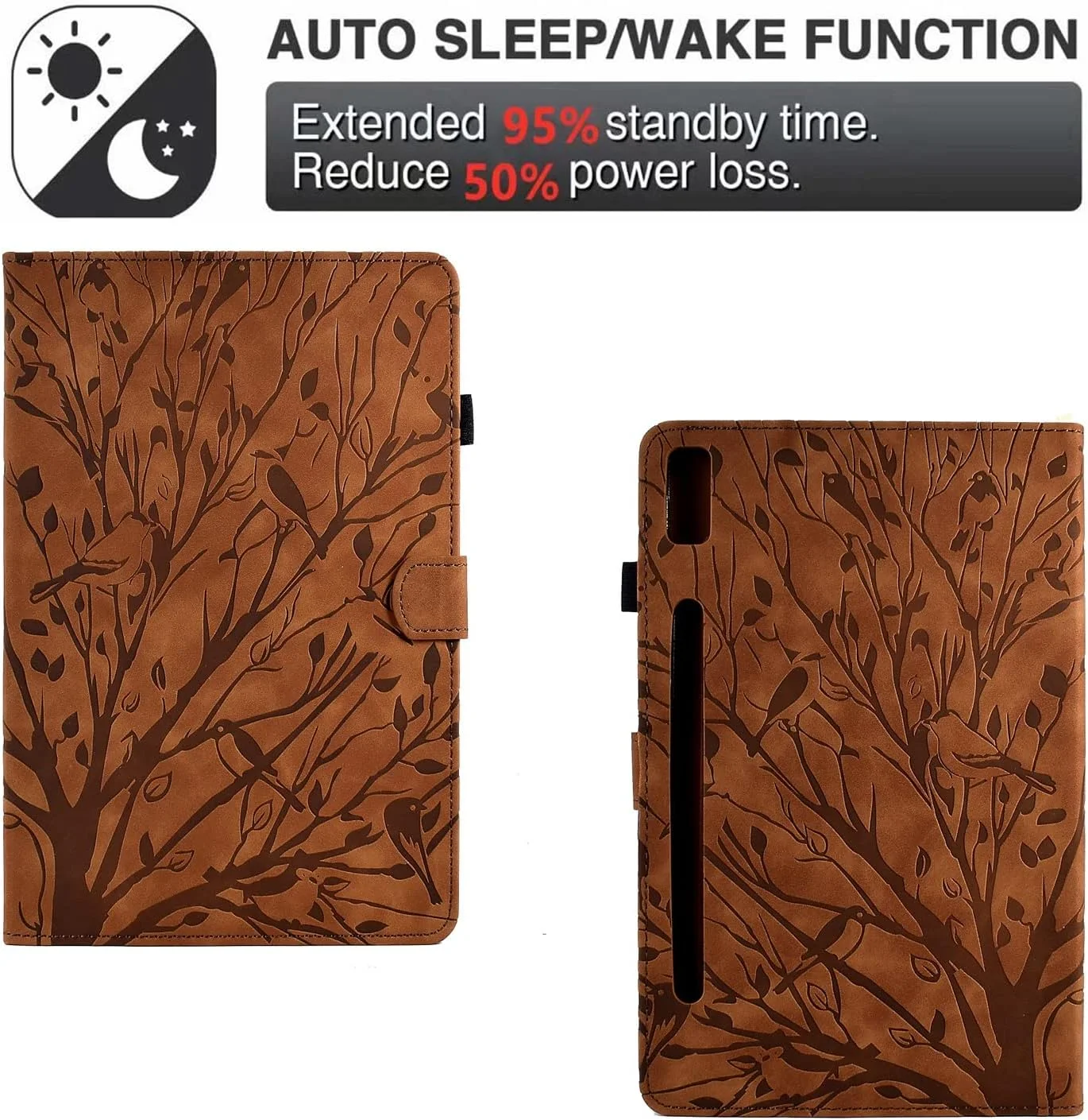 کیف تبلت طرح قدیمی سازگار با تبلت Lenovo Tab P11 Pro Gen 2/Pad Pro 2022، کاور 11.2 اینچی، چرم PU با کیفیت، قابلیت تنظیم زاویه دید به همراه حالت خواب و بیدار شدن خودکار (رنگ: قهوه ای)