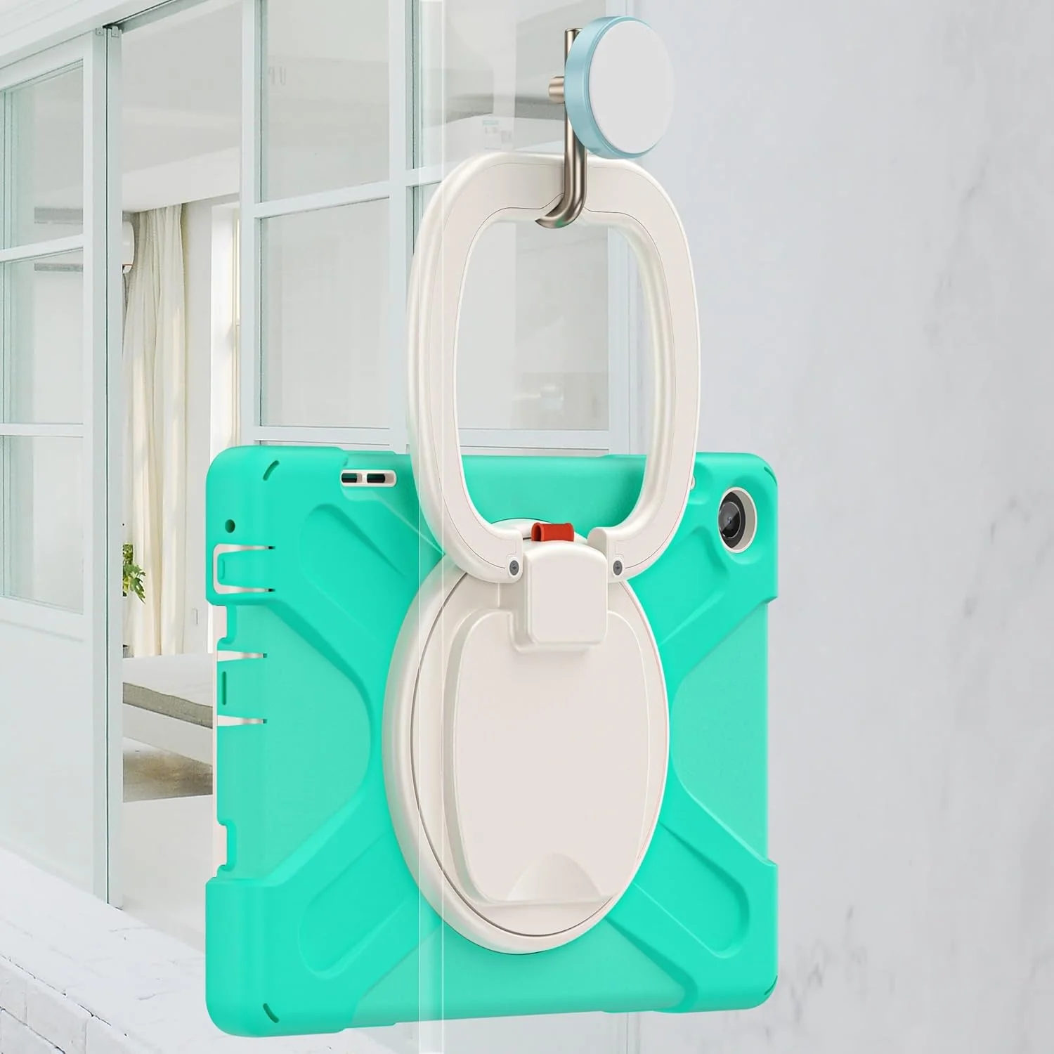 کیف تبلت مسافرتی سازگار با Lenovo Tab M10 HD 2022 نسل سوم 10.1 اینچی TB-328FU/TB-328XU، کیف TPU بادوام و ضد ضربه کودکانه، پایه چند منظوره چرخان 360 درجه + بند کیف تبلت مسافرتی سازگار با Lenovo Tab M10 HD 2022 نسل سوم 10.1 اینچی TB-328FU/TB-328XU، کیف TPU بادوام و ضد ضربه کودکانه، پایه چند منظوره چرخان 360 درجه + بند