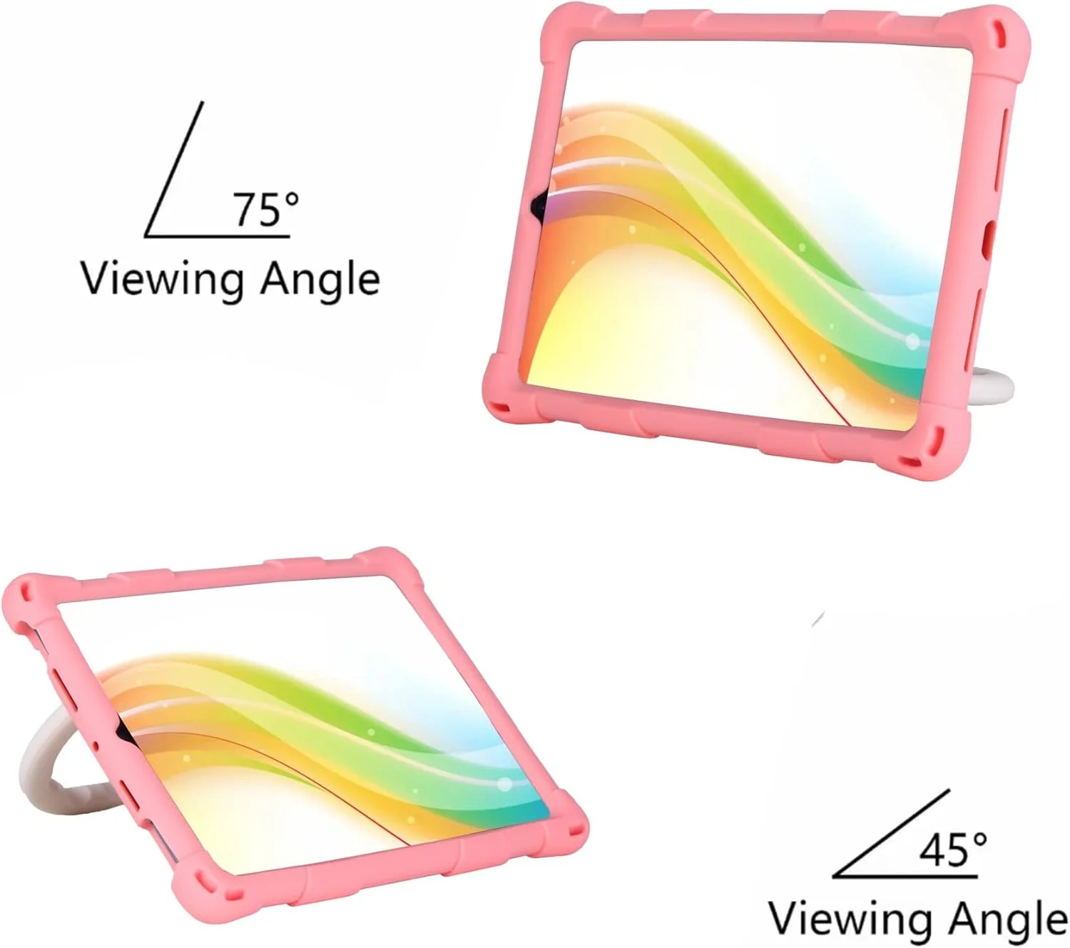 کیف تبلت مسافرتی سازگار با کودکان، مناسب برای تبلت لنوو اسمارت تب M8 HD 8 اینچی TB-8505F/8505X/8705F، کیف سیلیکونی نرم و سبک وزن، دارای بند مچی و پایه چرخان