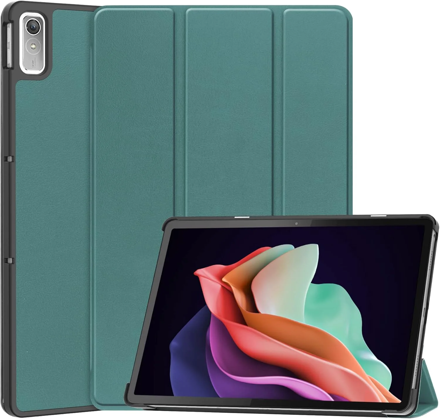 کیف تبلت RanTuo برای Lenovo Pad Plus 2023، روکش PU، سبک و نازک، ضد آب، ضد گرد و غبار، قاب محافظ ضد افتادن برای Lenovo Pad Plus 2023. (سبز تیره)