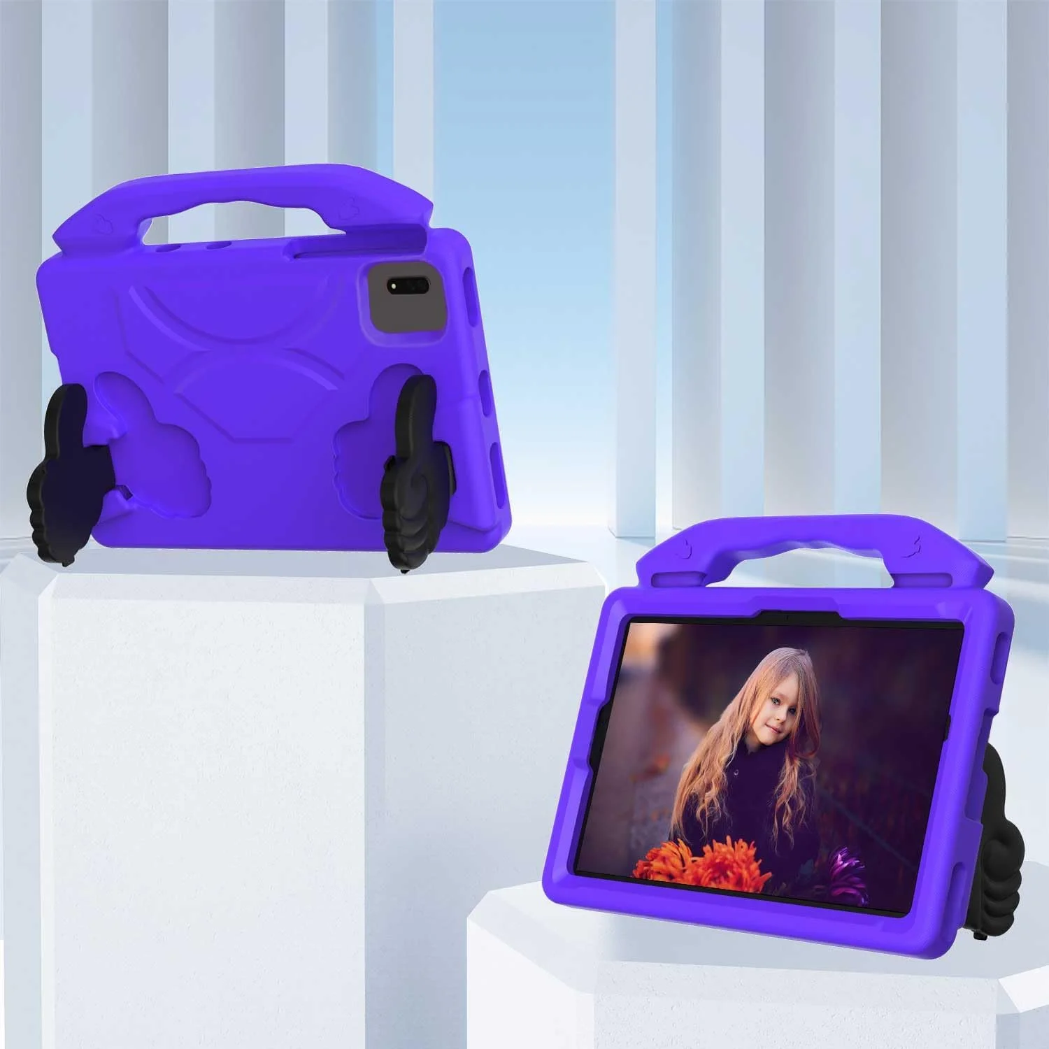 کیف تبلت مسافرتی مناسب برای تبلت لنوو تب M11 TB-330FU / لنوو Xiaoxin Pad 2024 TB-331FC برای کودکان، سبک وزن، ضد ضربه، محافظ، با پایه و دسته، مناسب برای کودکان