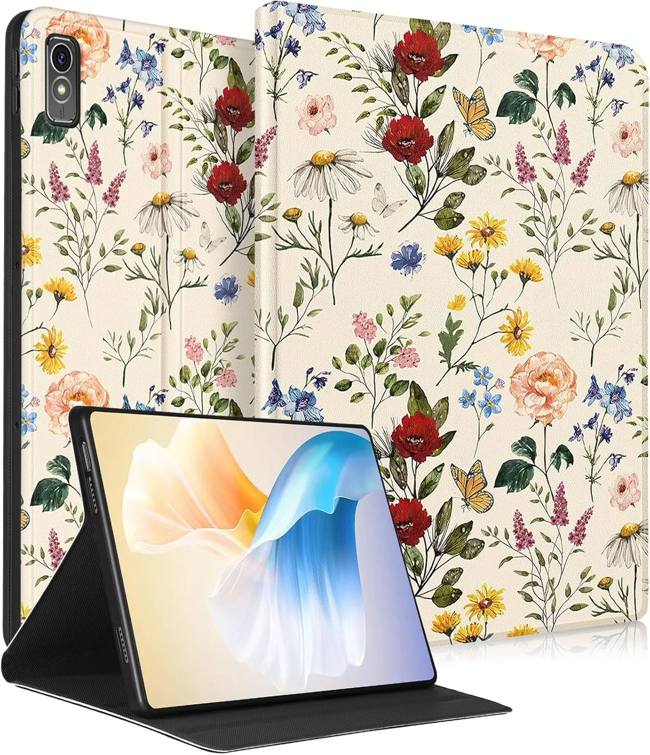 کاور محافظ LISEVO مناسب برای تبلت لنوو P11 Gen 2، کاور فانتزی و زیبا برای تبلت لنوو تب P11 نسل 2 با سایز 11.5 اینچ مدل 2023، طراحی خواب/بیدار خودکار، طرح گلدار