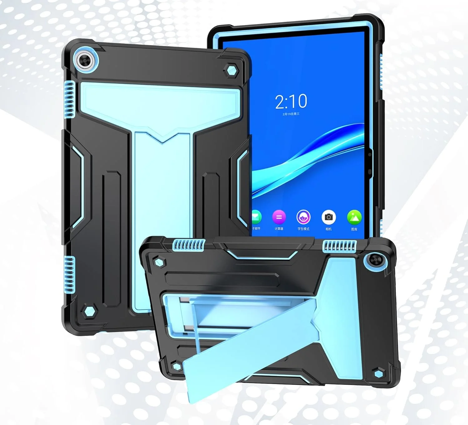 کیف مسافرتی تبلت سازگار با تبلت Lenovo Tab M10 نسل 3 مدل 10.1 اینچی TB328FU/TB328XU (2022)، با پایه سه لایه هیبریدی تمام بدنه، قاب محافظ مقاوم در برابر سقوط و یک