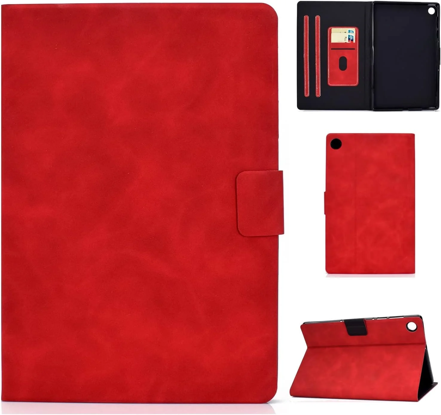 کیف چرمی تبلت مناسب برای تبلت لنوو M10 FHD Card Plus Case 10.3 اینچی Tab M10 Plus TB-X606F 10.3 اینچی FHD با قابلیت مشاهده چند زاویه و دارای جای کارت