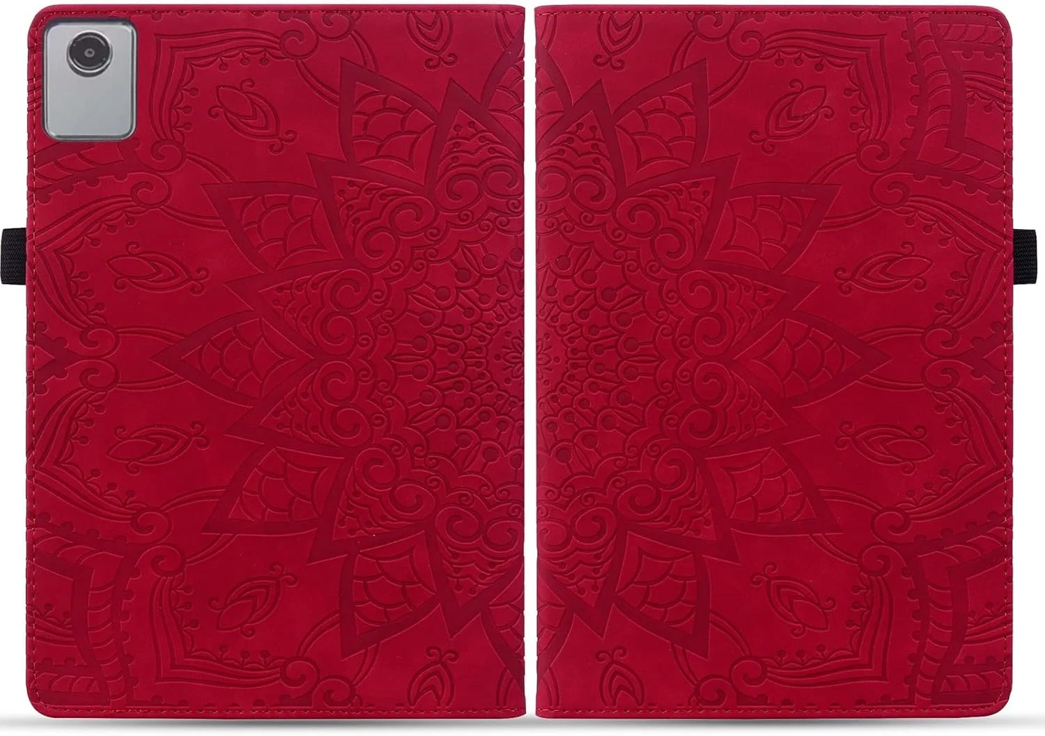 کیف تبلت سازگار با Lenovo Tab M11/Lenovo Xiaoxin Pad 2024 11.0 اینچ TB330F، باریک، سبک وزن، چرم PU منقوش، کیف تبلت با قابلیت استند و جای کارت، محافظ تبلت (قرمز)