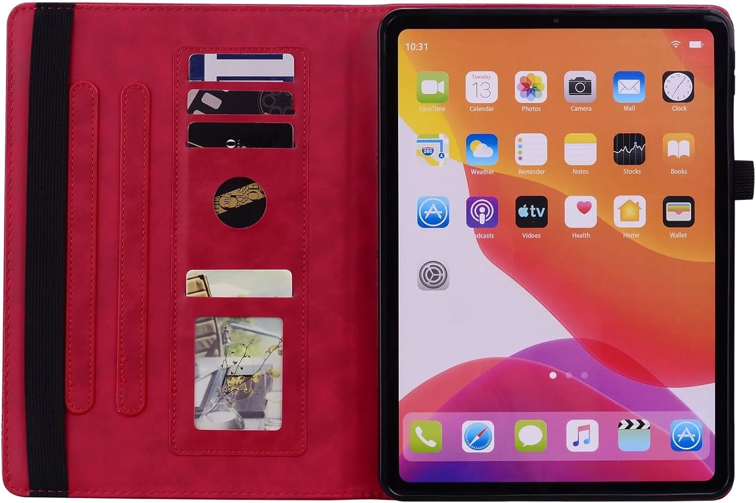 کیف تبلت سازگار با Lenovo Tab M11/Lenovo Xiaoxin Pad 2024 11.0 اینچ TB330F، باریک، سبک وزن، چرم PU منقوش، کیف تبلت با قابلیت استند و جای کارت، محافظ تبلت (قرمز) کیف تبلت سازگار با Lenovo Tab M11/Lenovo Xiaoxin Pad 2024 11.0 اینچ TB330F، باریک، سبک وزن، چرم PU منقوش، کیف تبلت با قابلیت استند و جای کارت، محافظ تبلت (قرمز)