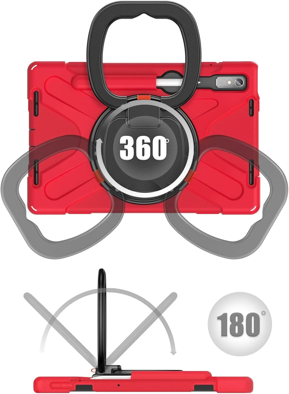 کیف محافظ تبلت سازگار با لنوو پد 11 پرو 11.2 اینچی (2022) مدل TB-138FC/TB-132FU، کیف TPU مقاوم در برابر ضربه برای کودکان، پایه چند منظوره چرخان 360 درجه و بند شانه. محافظت کامل