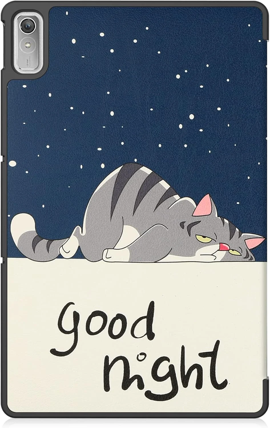 کیف تبلت RanTuo برای لنوو پد پلاس 2023، چرم PU، سبک و نازک، ضد آب، ضد گرد و غبار، قاب محافظ ضد افتادن برای لنوو پد پلاس 2023. (گربه تنبل)