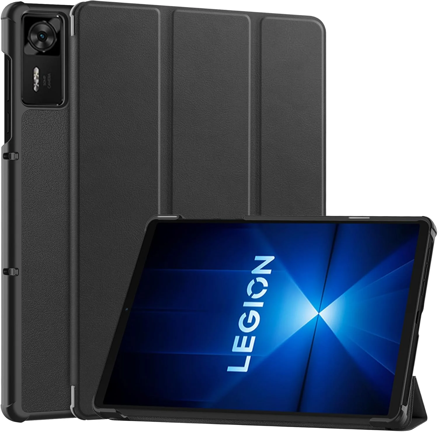 کاور تبلت Gruattreay سازگار با Lenovo Legion Y700 (نسل 4) TB322FC، کاور محافظ چرمی PU سه تایی ضد ضربه با استند و عملکرد بیدار/خواب خودکار (مشکی)