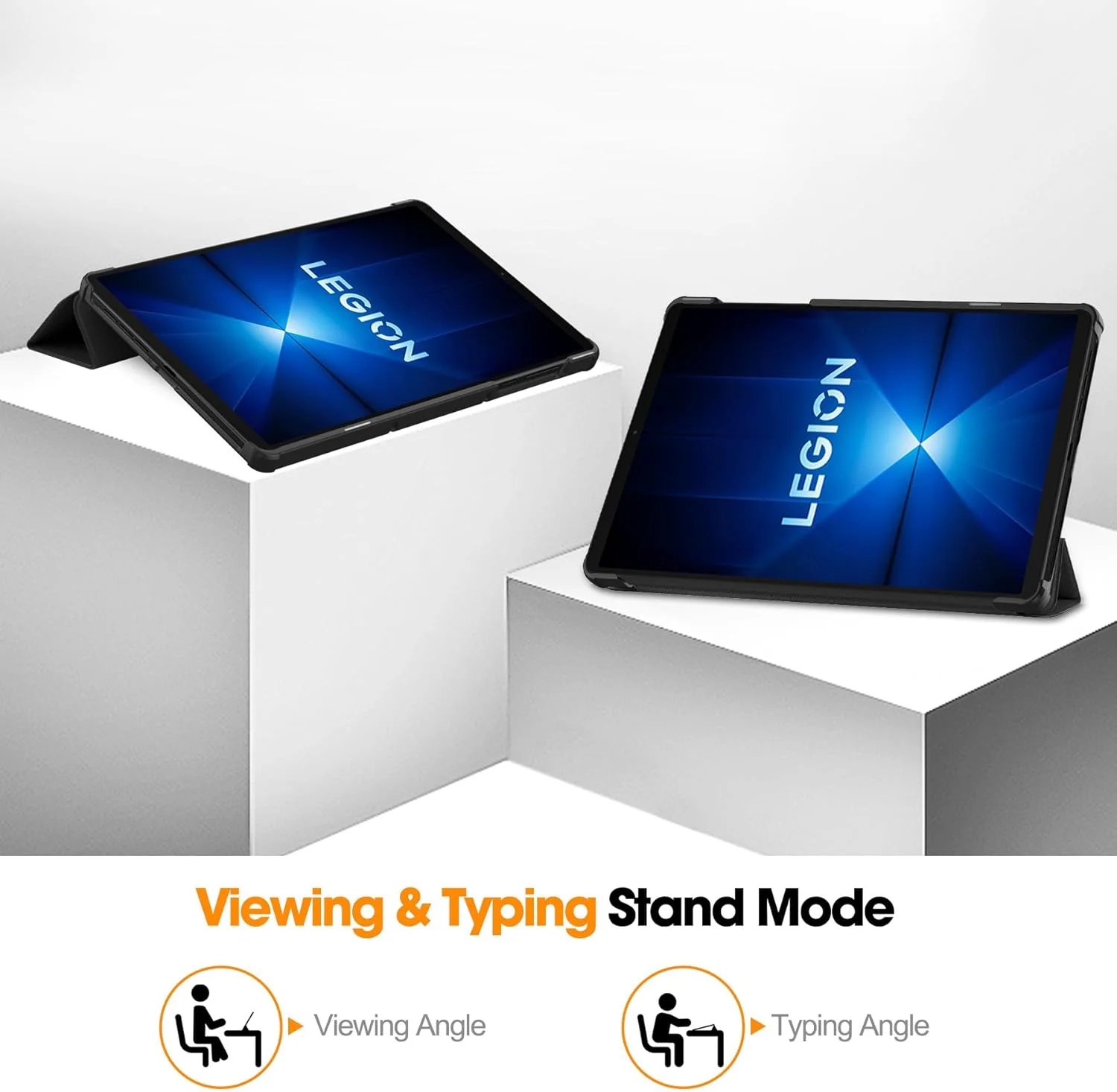 کاور تبلت Gruattreay سازگار با Lenovo Legion Y700 (نسل 4) TB322FC، کاور محافظ چرمی PU سه تایی ضد ضربه با استند و عملکرد بیدار/خواب خودکار (مشکی)