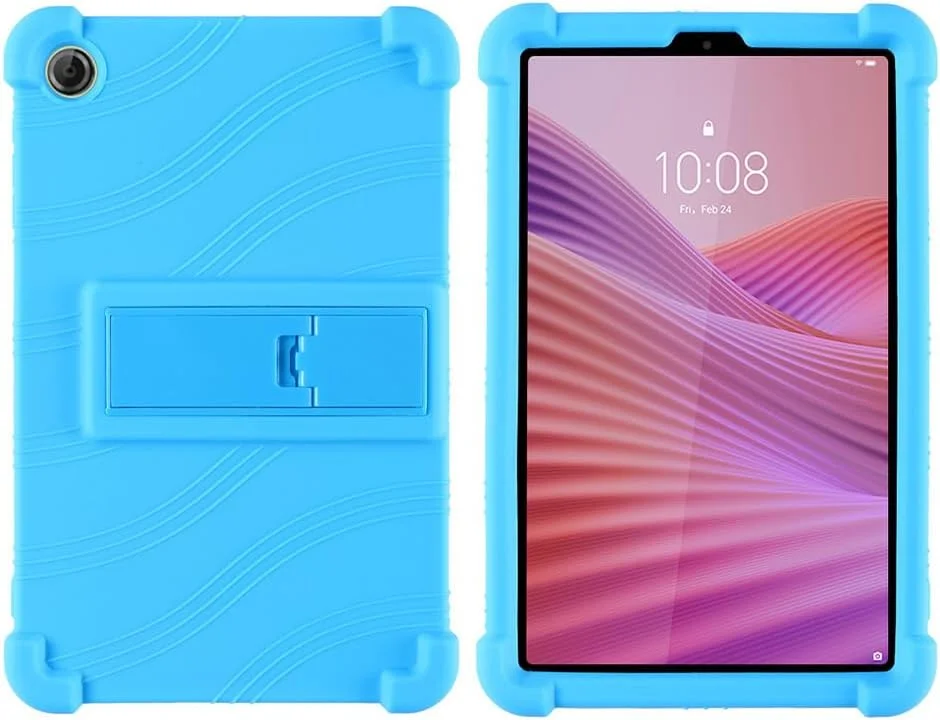 کاور تبلت گرواتری مناسب برای تبلت لنوو تب وان 8.7 اینچ 2025 مدل TB305XU/TB305FU [مناسب کودکان] کاور سیلیکونی نرم با گوشه های ضخیم و مقاوم در برابر ضربه با استند چند زاویه ای (آبی آسمانی)