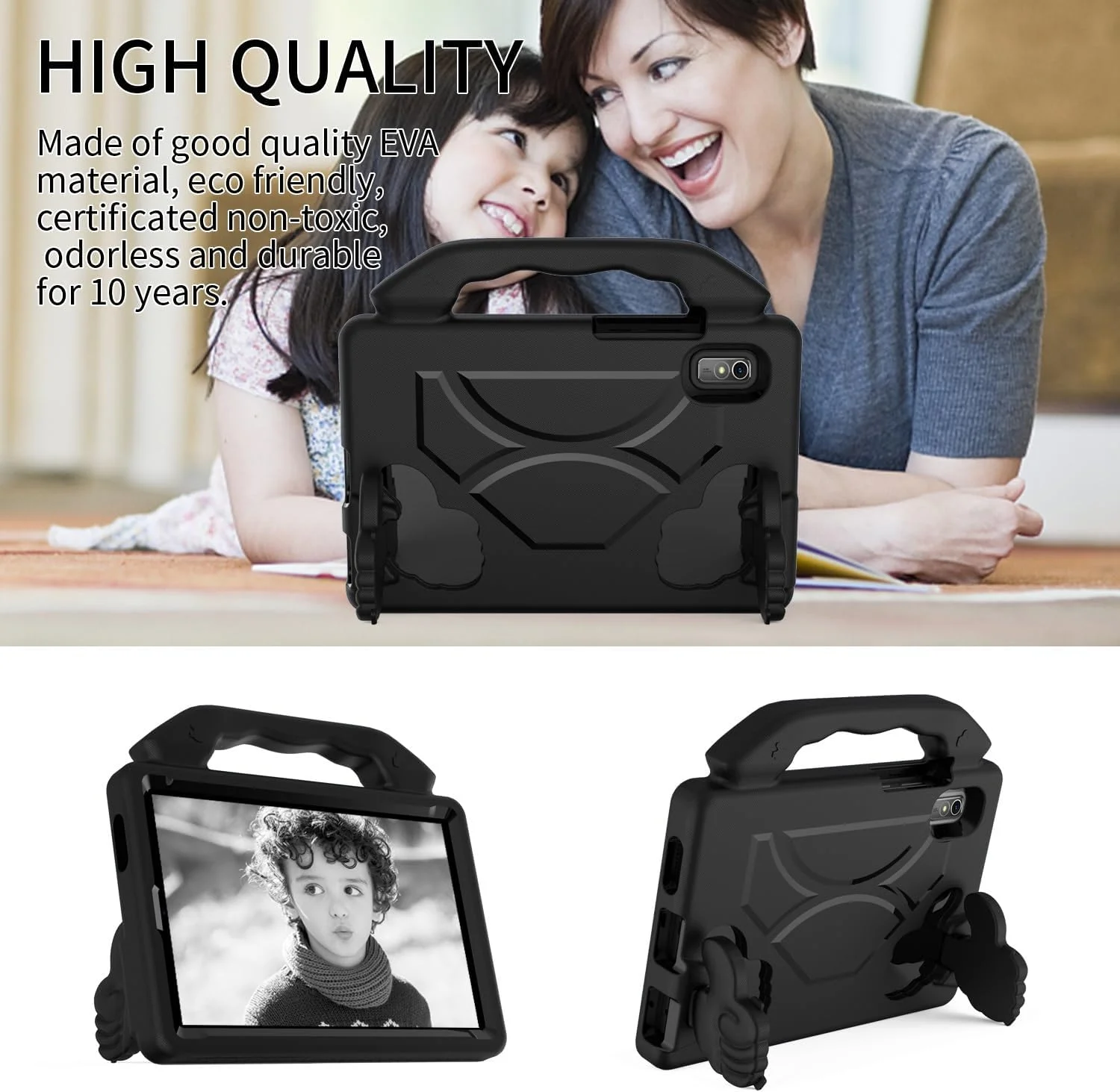 کیف تبلت کودکانه مناسب برای تبلت لنوو تب M9 با صفحه نمایش 9.0 اینچ (مدل TB-310FU، عرضه شده در سال 2023)، سبک، ضد ضربه، محافظ، دارای استند و دسته، مناسب برای کودکان، محافظ تبلت