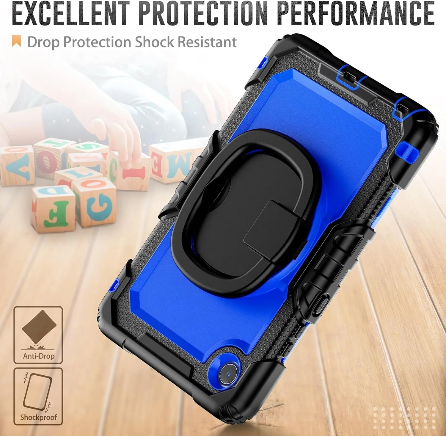 کیف تبلت مسافرتی سازگار با تبلت لنوو تب وان 8.7 اینچ/K9 TB305FU 2025 به همراه محافظ صفحه نمایش سازگار با صفحه نمایش، کیف محافظ مقاوم با دسته چرخان و بدنه سیلیکونی