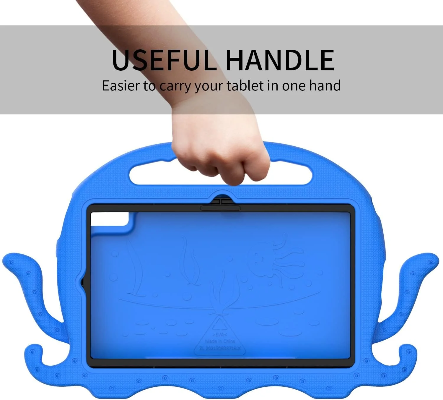 کیف تبلت مسافرتی سازگار با کودکان، مناسب برای لنوو تب M10 پلاس نسل 3، 10.6 اینچی TB-125F/128F (2022) با دسته و ضربه گیر | کیف محافظ تبلت با پایه