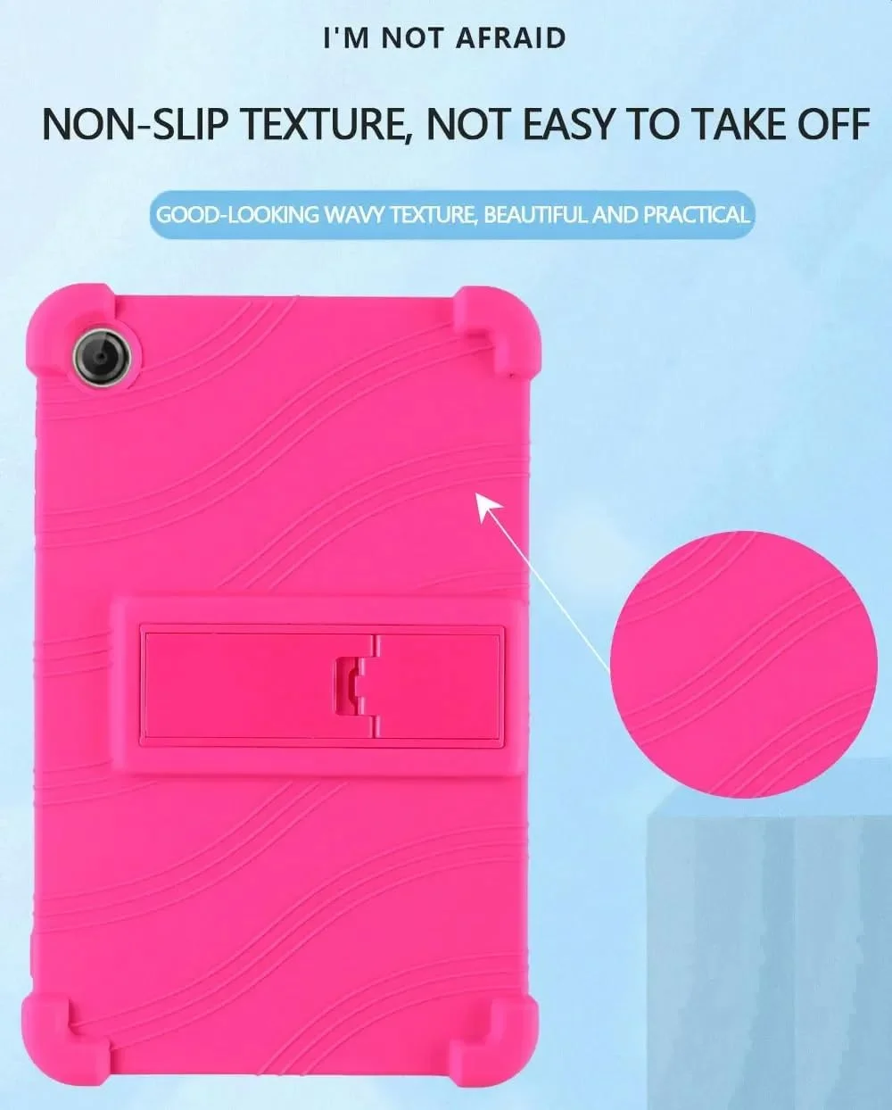 کاور تبلت گرواتری مناسب برای تبلت لنوو تب وان 8.7 اینچ 2025 مدل TB305XU/TB305FU [مناسب کودکان] کاور سیلیکونی نرم با گوشه های ضخیم و مقاوم در برابر ضربه با استند چند زاویه ای (آبی آسمانی)