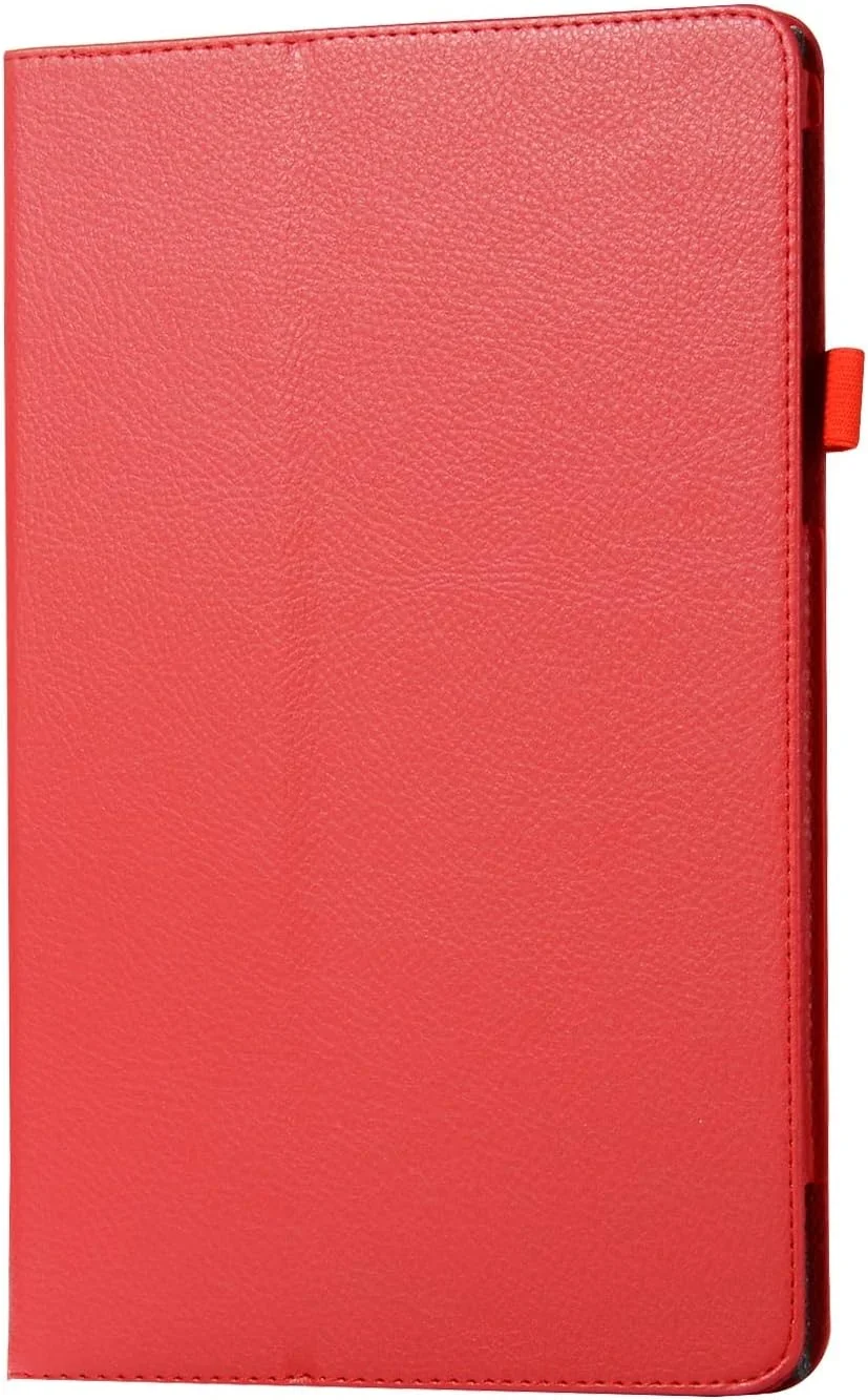 کیف تبلت چرمی بافت دار سازگار با تبلت لنوو تب 8504، محافظ تاشو باریک، محافظ ضد ضربه با نگهدارنده (قرمز) کیف تبلت چرمی بافت دار سازگار با تبلت لنوو تب 8504، محافظ تاشو باریک، محافظ ضد ضربه با نگهدارنده (قرمز)