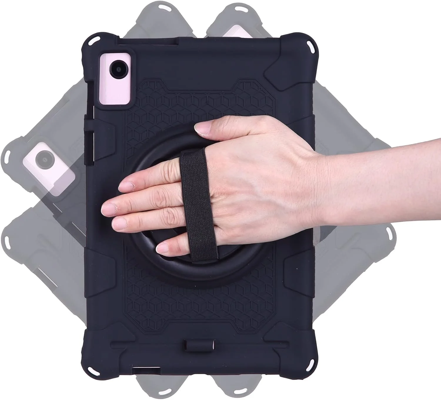 کیف تبلت مسافرتی سازگار با کودکان، مناسب برای تبلت Lenovo Tab M10 FHD Plus (نسل دوم) TB-X606F 10.3 اینچی، کیف سیلیکونی نرم و سبک وزن با بند شانه و چرخش بند شانه