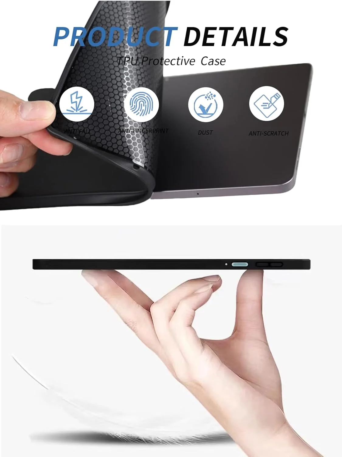 Case for Lenovo Xiaoxin Pad 2025 Tablet 12.1 inch, yystao Airbag Soft TPU Protective Case Cover Compatible with Lenovo Xiaoxin Pad 2025, Shockproof, Scratch-Resistant & Slim Fit, Black