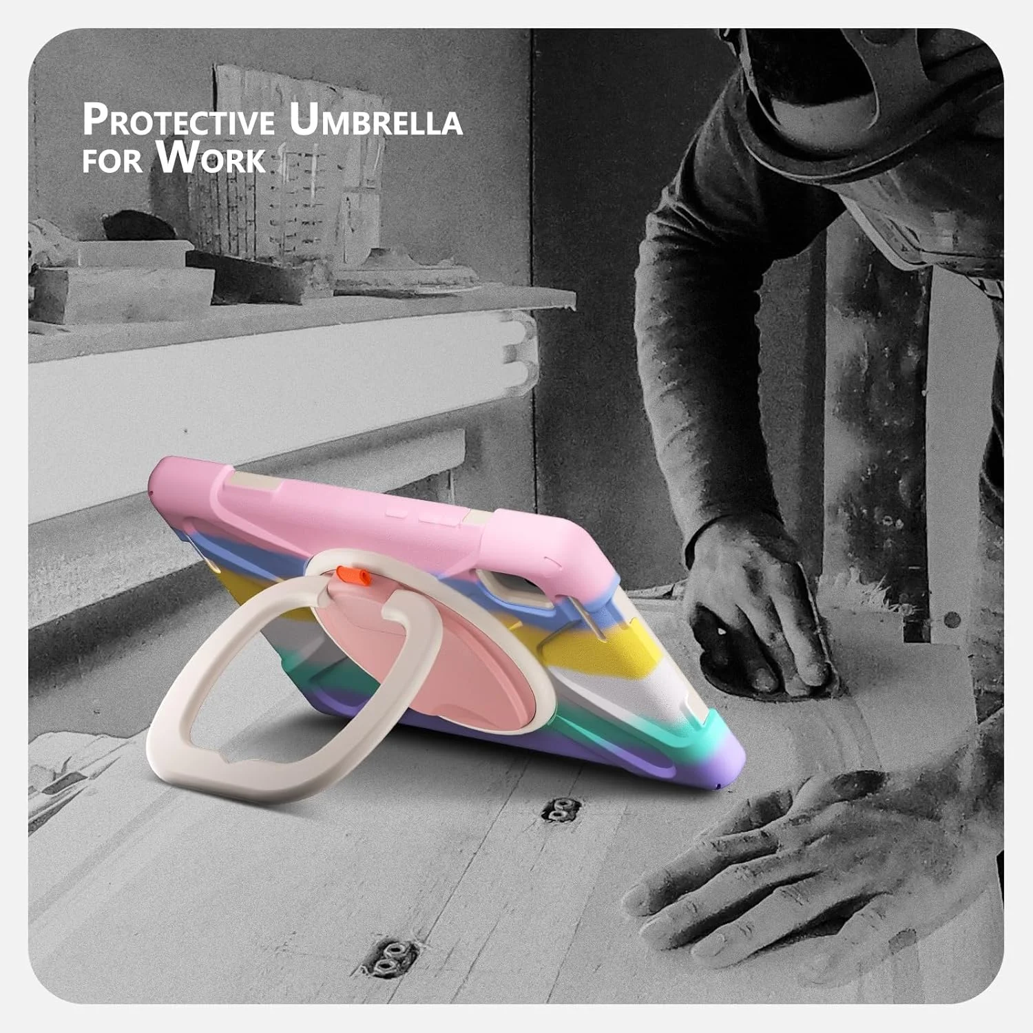 کیف مسافرتی تبلت سازگار با تبلت Lenovo Tab M9 9.0 اینچ TB-310FU 2023، کیف TPU مقاوم در برابر ضربه سازگار با کودکان، دارای دسته نگهدارنده چند منظوره با قابلیت چرخش 360 درجه