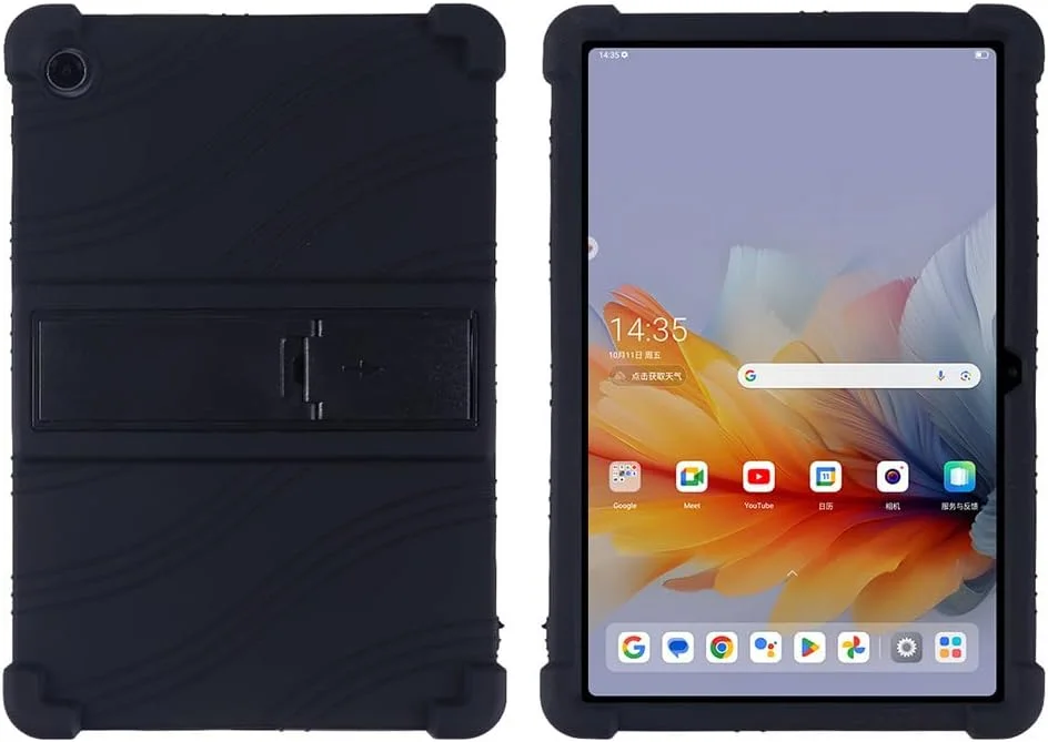 کاور تبلت گرواتری مناسب برای تبلت لنوو تب 10.1 اینچی (2025) مدل TB311FU، [مناسب کودکان] کاور سیلیکونی نرم ضخیم با 4 گوشه تقویت شده، ضد ضربه و محافظ با استند چند زاویه ای (مشکی)