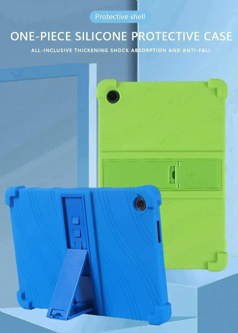 کاور تبلت گرواتری مناسب برای تبلت لنوو تب 10.1 اینچی (2025) مدل TB311FU، [مناسب کودکان] کاور سیلیکونی نرم ضخیم با 4 گوشه تقویت شده، ضد ضربه و محافظ با استند چند زاویه ای (مشکی)