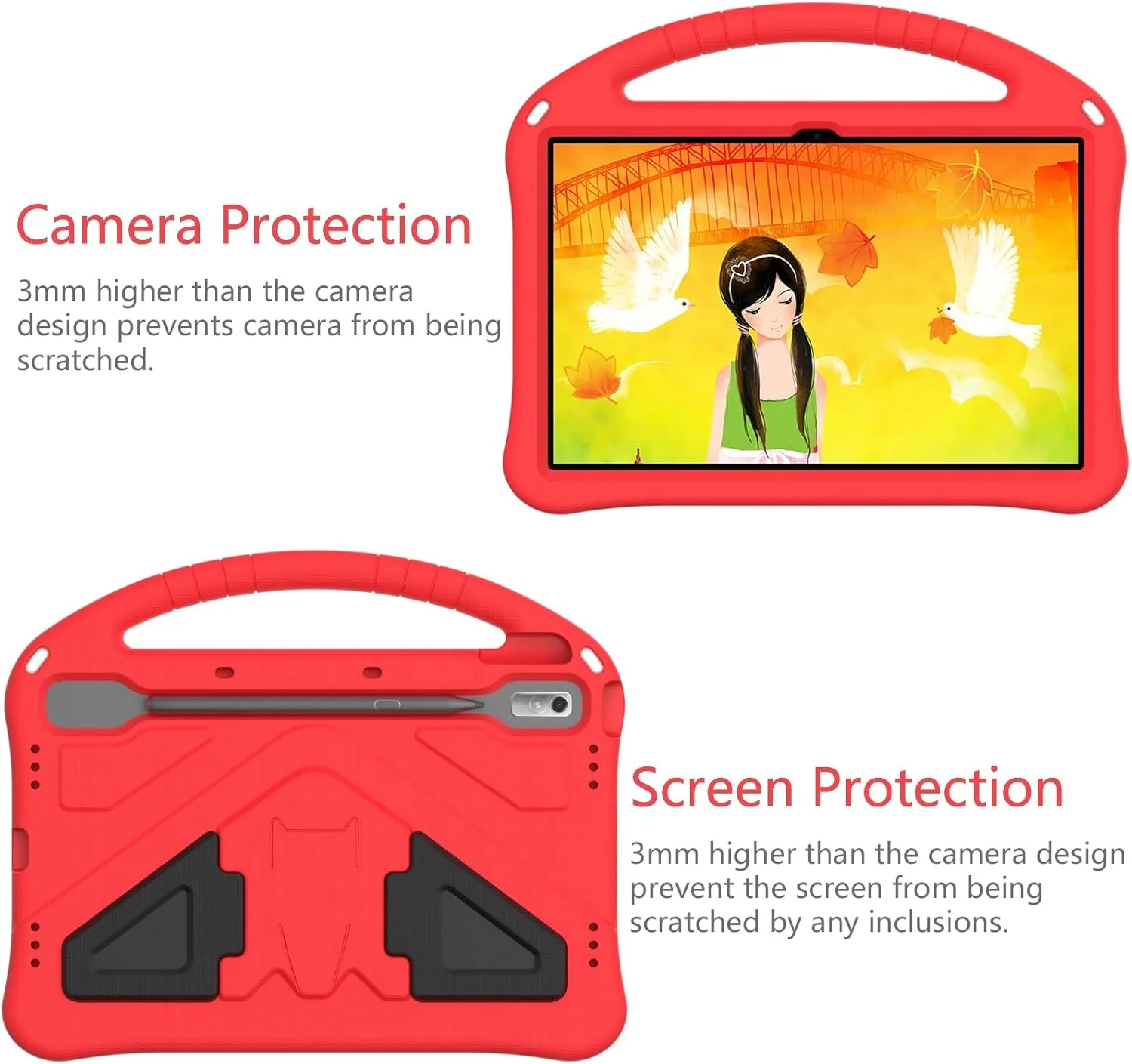 کیف تبلت مسافرتی سازگار با کودکان، سازگار با Lenovo Tab P11 Pro TB-J706F/J716F 2021 2022، کیف EVA محافظ سبک وزن سازگار با کودکان، روکش محافظ