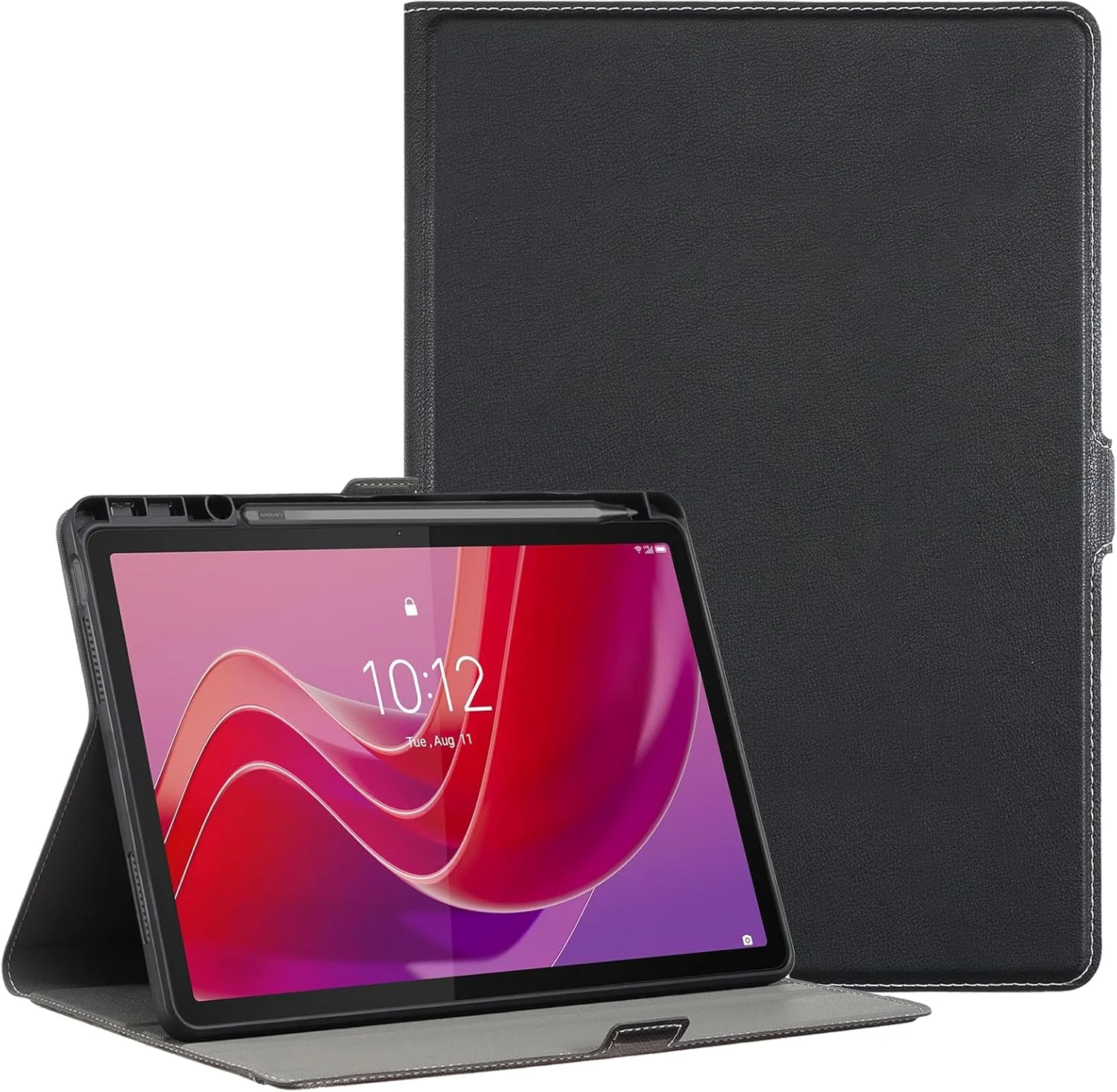کاور Derwere برای لنوو تب M11 با جای قلم، کاور مغناطیسی فوق العاده باریک برای تبلت لنوو تب M11، مشکی