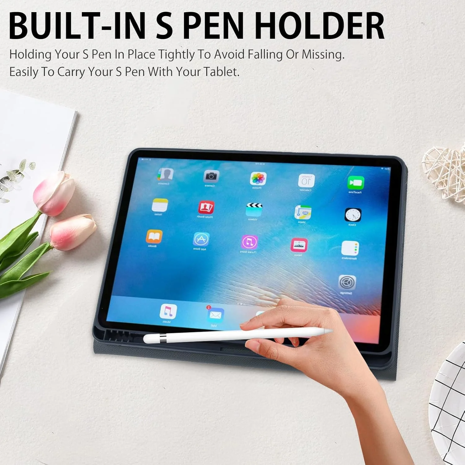 کیف تبلت LSPCASA مناسب برای لنوو تب M11 (11.0 اینچ)، جلد محافظ چرمی PU فوق العاده نازک با قابلیت خواب/بیدار شدن خودکار، جای قلم، استند چند زاویه ای نامرئی، آبی آسمانی