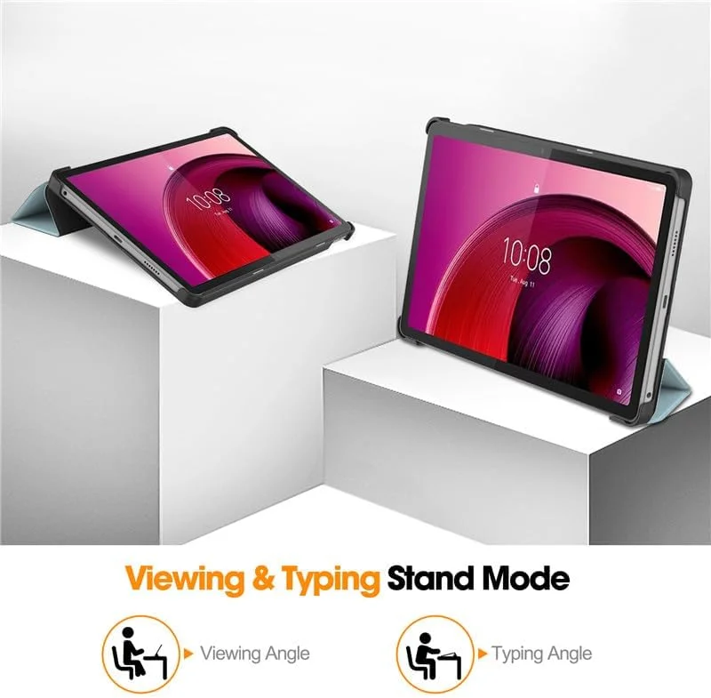 Gruattreay Tablet Case Compatible with Lenovo Tab M10 5G 10.6 inch 2023 Case Tri-Fold Smart Case,Hard PC Back Shell Slim Case Multi-Viewing Angles Stand with Auto Wake Sleep Pad Case (DJS)