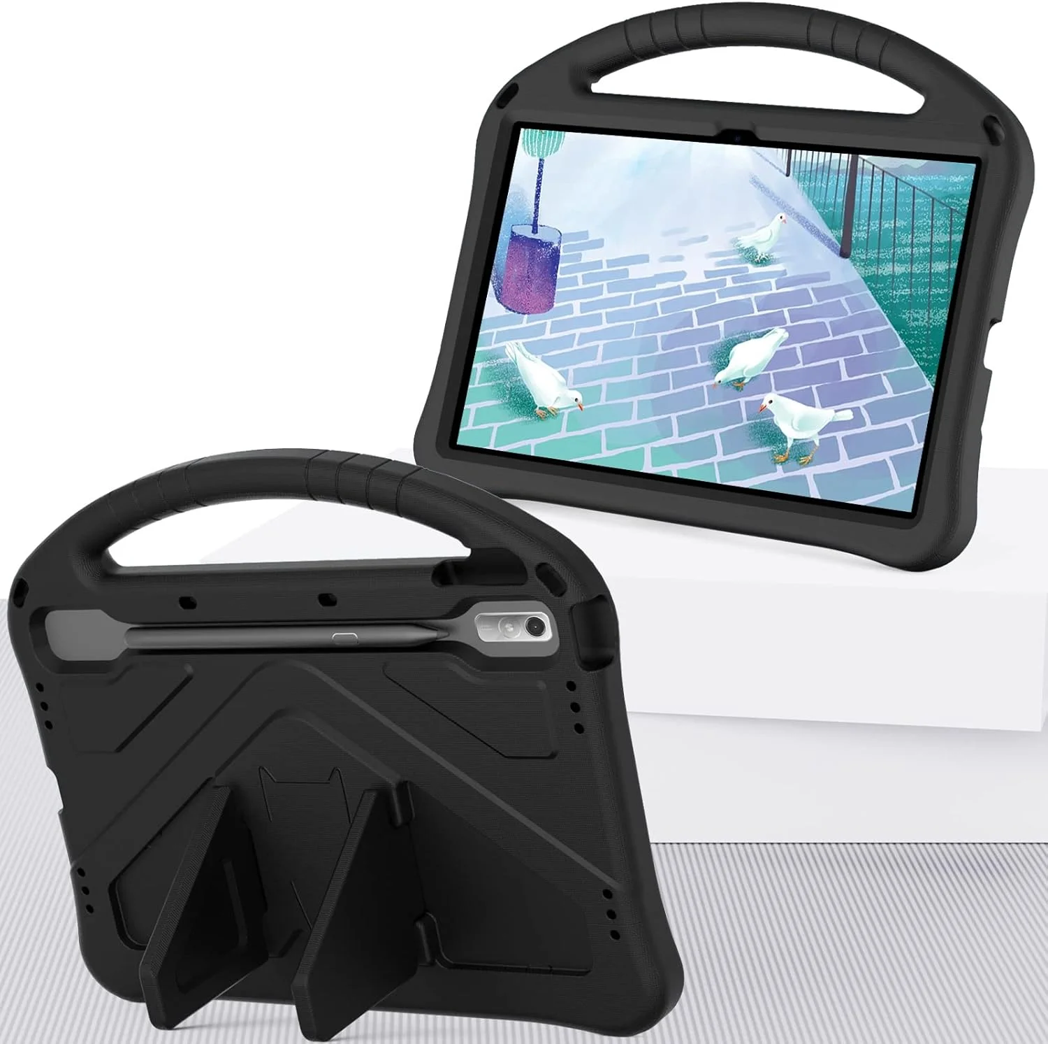 کیف تبلت مسافرتی سازگار با لنوو تب P11 Pro 11.5 اینچ (TB-J706F/J716F) مدل 2021 و 2022، کیف تبلت سازگار با کودکان، ضد ضربه، دارای جای قلم + بند شانه