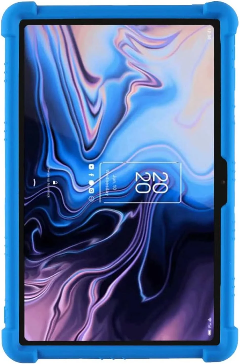 کاور سیلیکونی نرم و مقاوم با پایه قابل تنظیم مناسب کودکان برای تبلت TCL TABMAX 10.4 و تبلت نوکیا T20 با صفحه نمایش 10.36 اینچ (آبی)