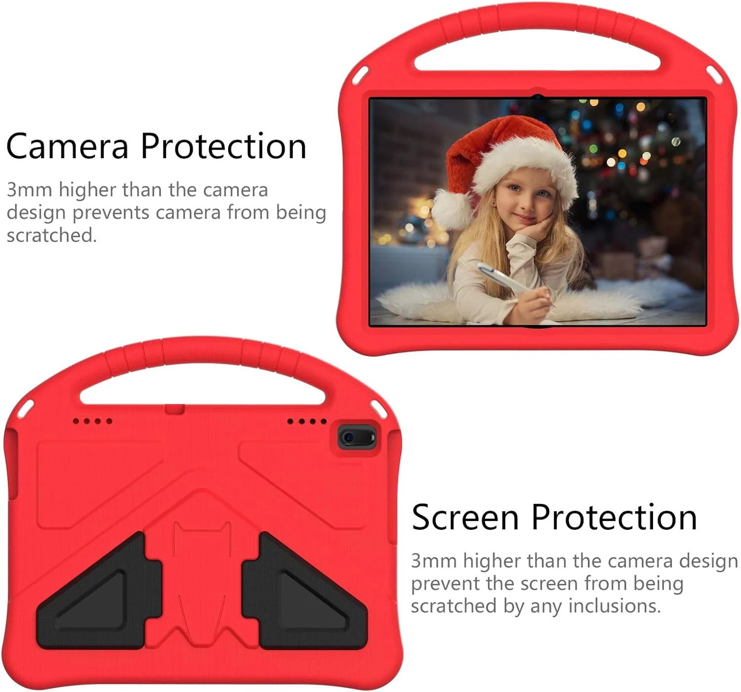 کیف تبلت کودکانه مناسب برای تبلت لنوو تب E10 TB-X104F، مناسب برای تبلت تب 4 10 TB-X304F/N، مناسب برای تب پلاس TB-X704F L V، کیف تبلت ضد آب و ضد ضربه EVA (قرمز)