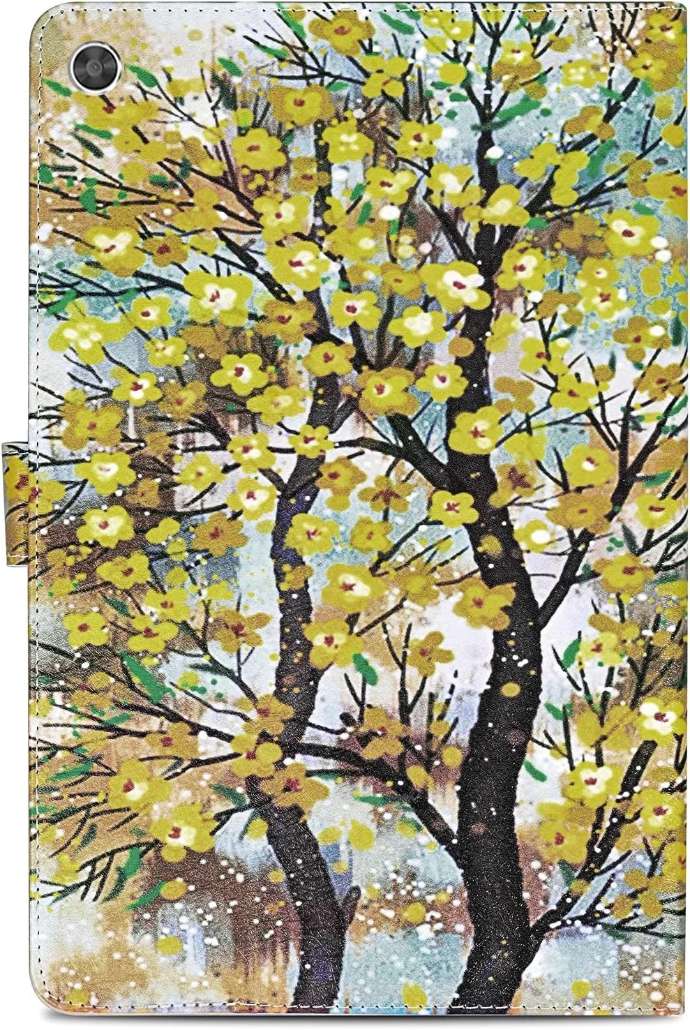 کیف محافظ تبلت Succtopy مناسب برای لنوو تب M10 FHD Plus 10.3 2020، کیف چرمی تاشو و ایستاده، کاور هوشمند مغناطیسی سبک وزن لنوو تب M10 Plus TB-X606F/X606X، درخت زرد