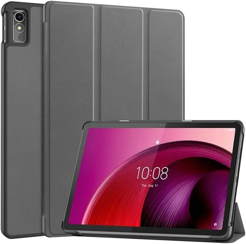 کاور تبلت Gruattreay سازگار با تبلت Lenovo Tab M10 5G 10.6 اینچی 2023، کاور سه تایی هوشمند، قاب پشتی سخت PC، کاور باریک با زوایای دید چندگانه و استند با قابلیت بیدار شدن و به خواب رفتن خودکار (خاکستری)