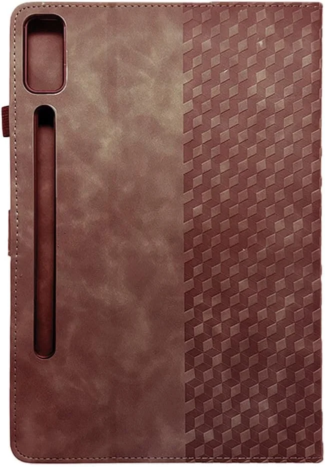 کاور تبلت الفوفل مناسب برای تبلت لنوو تب P12 سایز 12.7 اینچ 2023 - کاور محافظ چرمی مصنوعی کیف پول مغناطیسی تبلت با قابلیت تاشو و جای کارت (قهوه ای روشن)