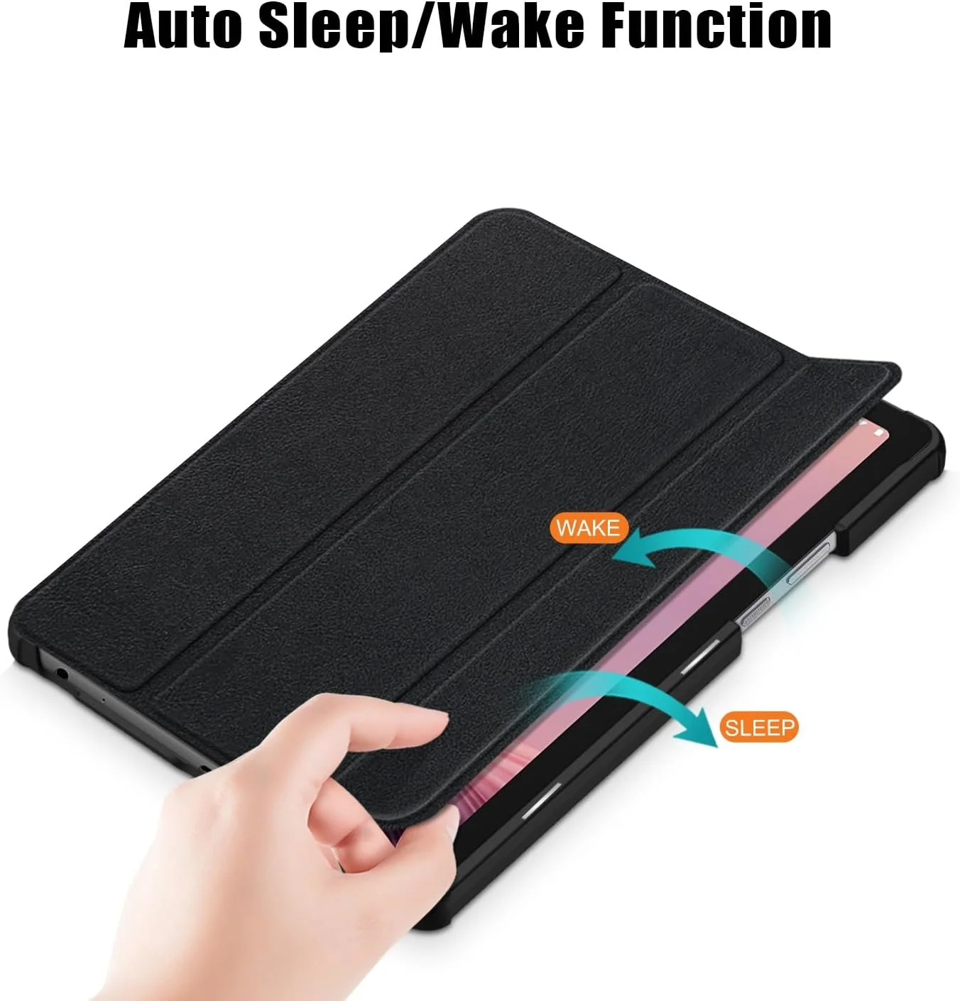 کیف تبلت مسافرتی سازگار با تبلت 9 اینچی Lenovo Tab M9 TB-310FU، کیف هوشمند سه تایی، کیف باریک و سبک با قابلیت استند، قاب پشتی سخت PC، روکش فولیو، کیف تبلت با قابلیت خواب/بیدار شدن خودکار