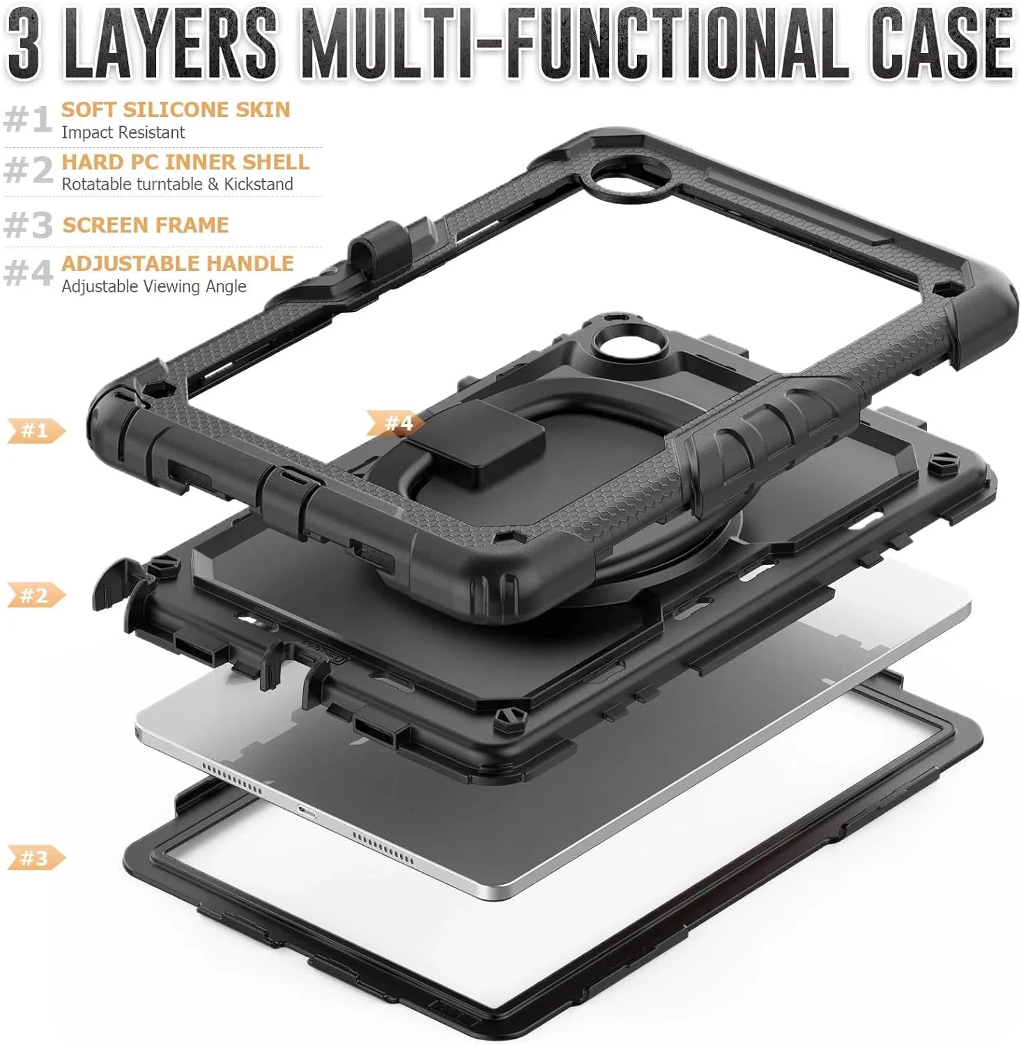 کاور تبلت Gruattreay سازگار با تبلت 11 اینچی Lenovo Tab M11، دارای پایه گردان داخلی و بند شانه، کاور سیلیکونی مقاوم در برابر ضربه و انعطاف پذیر (بنفش)