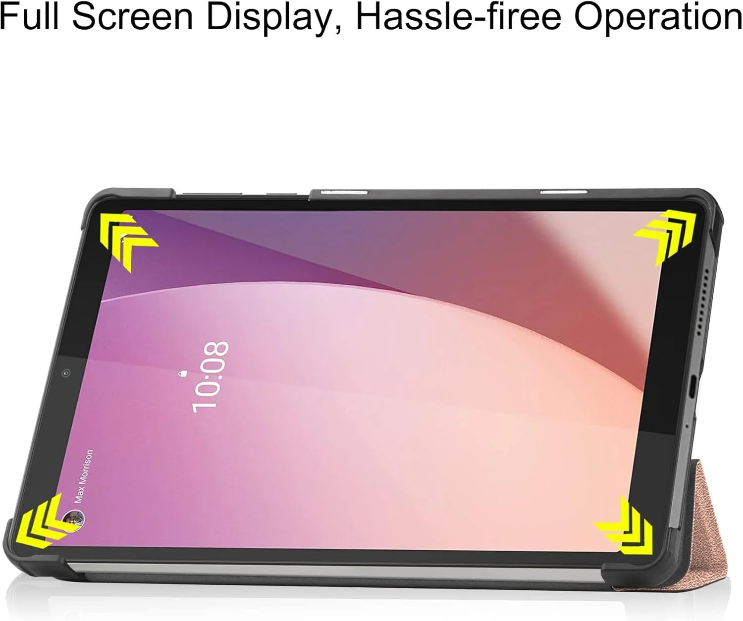 کیف تبلت مسافرتی سازگار با تبلت Lenovo Tab M8 نسل 4 مدل TB-300FU، کیف هوشمند سه تایی، قاب پشتی سخت PC، کیف باریک با زوایای دید چندگانه، جلد محافظ تبلت