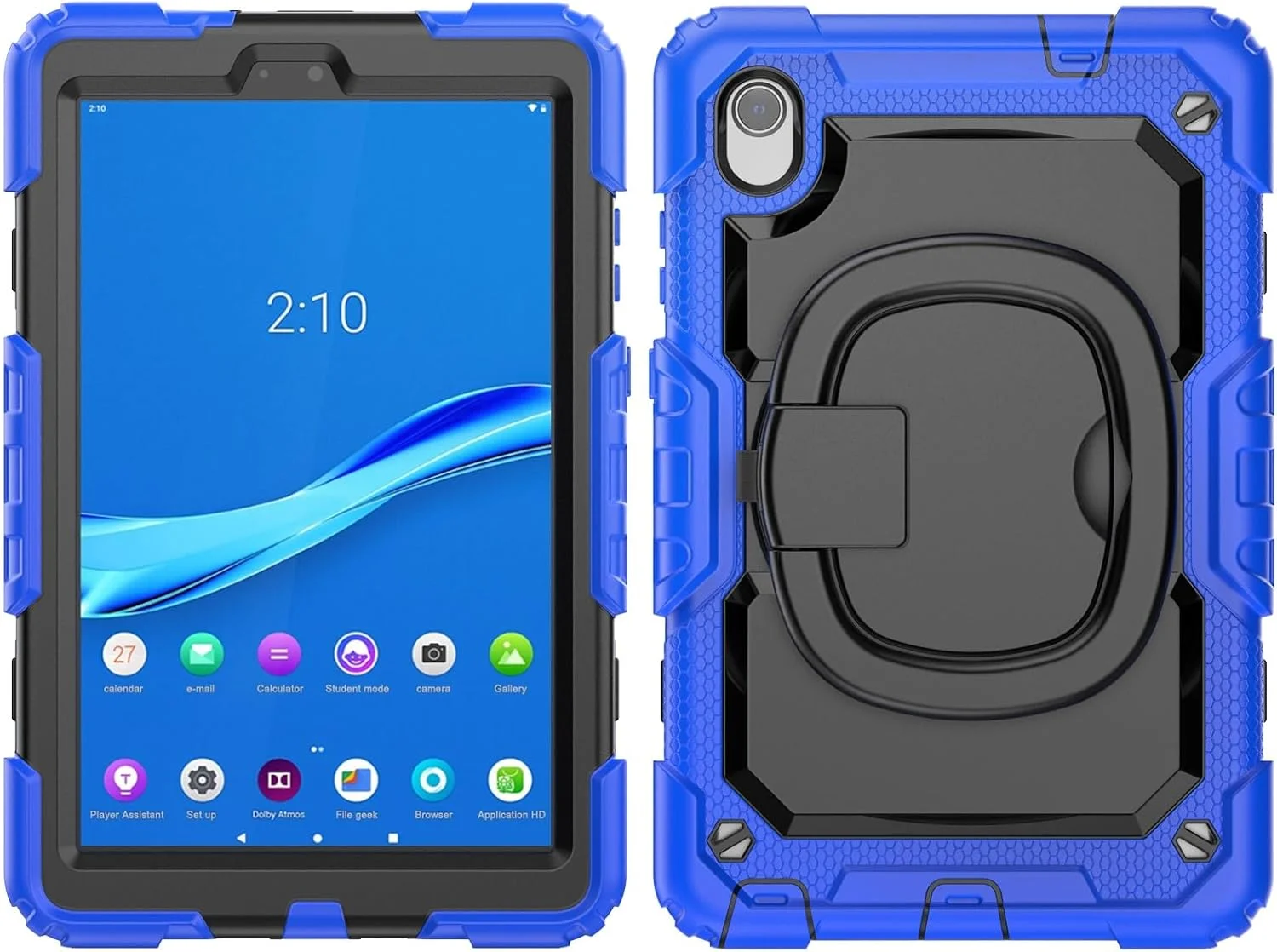 کیف تبلت مسافرتی سازگار با لنوو تب M8 HD 8 اینچ TB-8505F/8505X/8705F مدل 2019/2020 به همراه محافظ صفحه نمایش، کاور محافظتی مقاوم تمام بدنه با دسته چرخان سیلیکونی