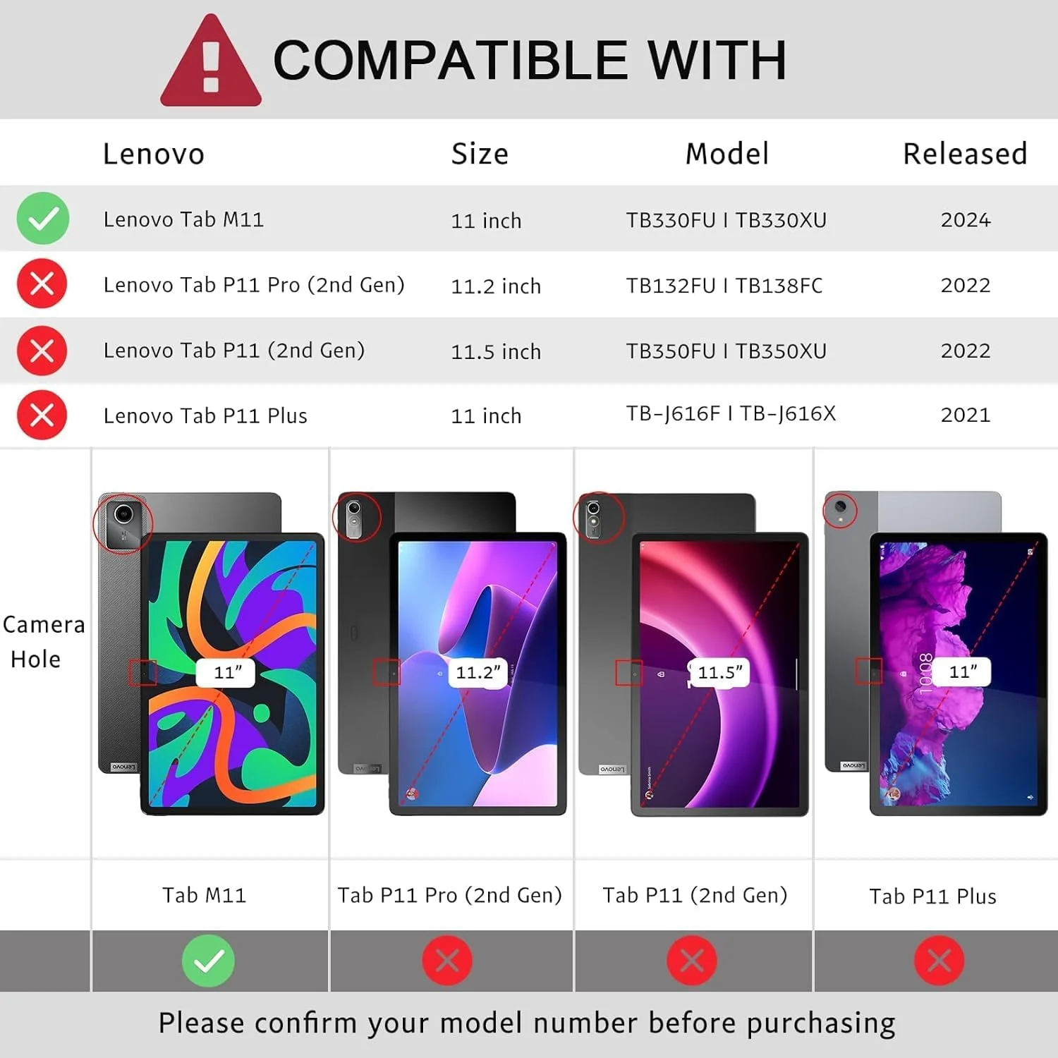 کیف محافظ تبلت بولاو مناسب برای لنوو تب M11 (TB330FU/TB330XU) 11 اینچ 2024 با جای قلم، کیف چرمی PU، کیف محافظ شیک برای تبلت لنوو تب M11، طرح شیر