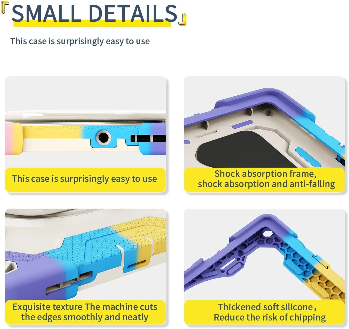 کیف تبلت مسافرتی سازگار با کودکان، مناسب برای Lenovo M10 HD (نسل دوم) 10.1 اینچ 2020 TB-306X (F)، کیف محافظ سه لایه با دسته چرخان 360 درجه