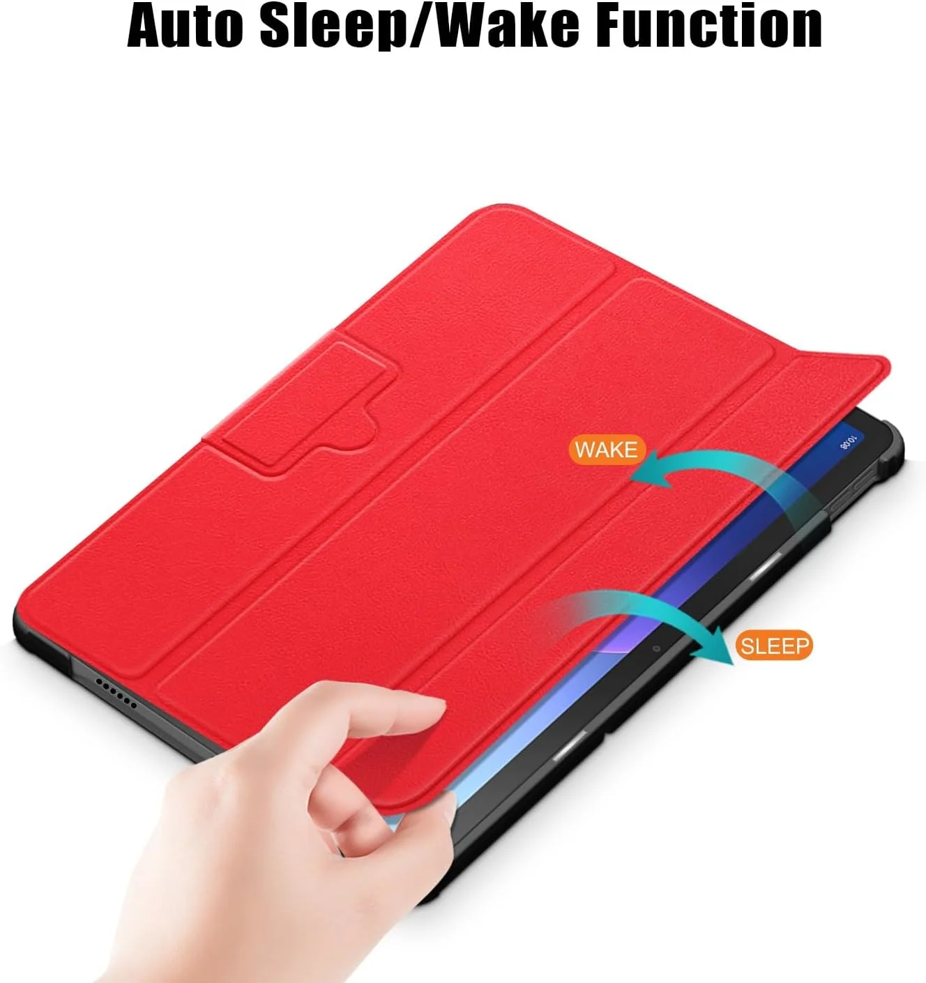 کیف تبلت مسافرتی سازگار با تبلت Lenovo Tab M10 Plus 2022 10.6 اینچی TB-125F/128F، کیف سازگار با تبلت هوشمند تاشو، فوق العاده باریک، سبک وزن، کاور پشتی استند